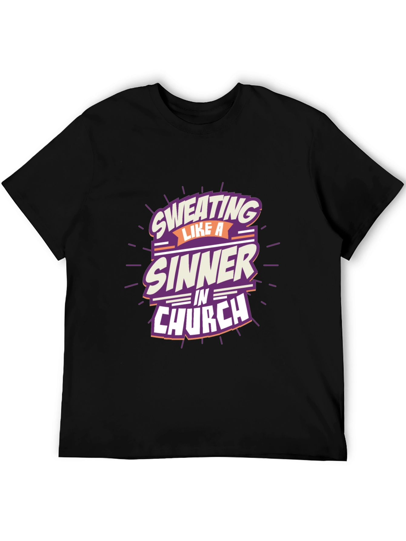 Black Sweating Like a Sinner T-Shirt view 5