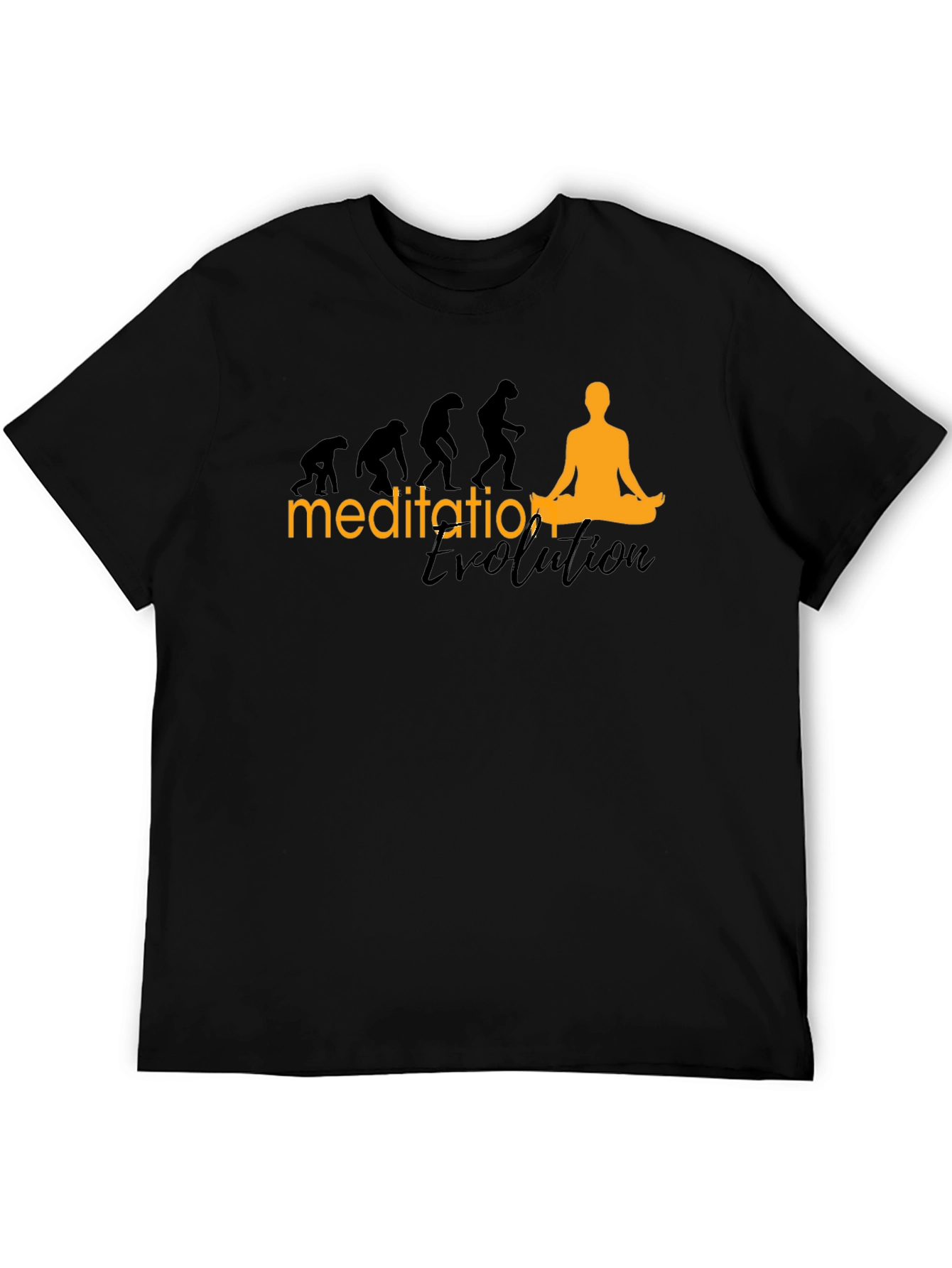 Black Meditation Evolution Black T-Shirt, Relaxed Fit view 5