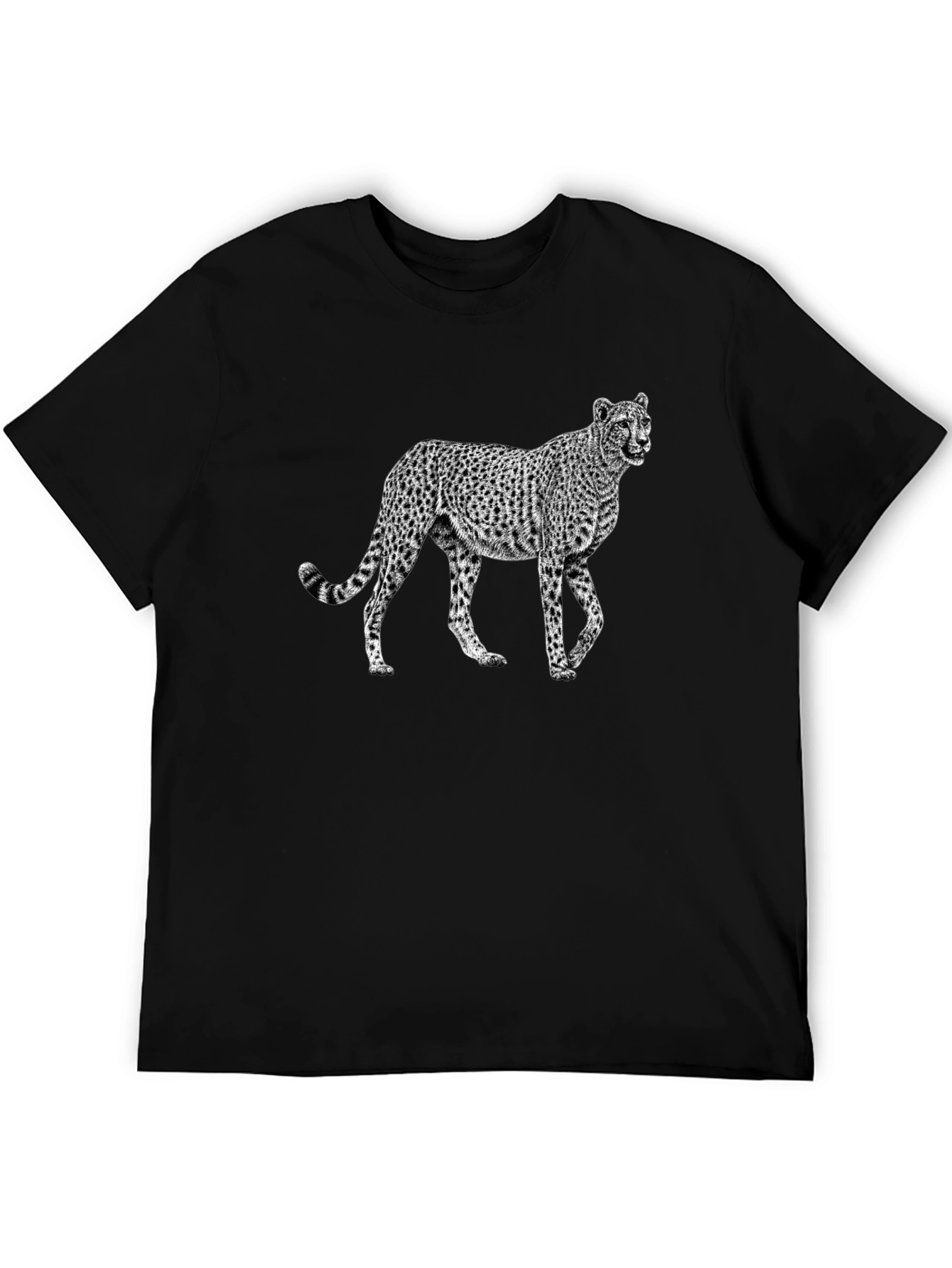 Black Cheetah Graphic Black T-Shirt view 5