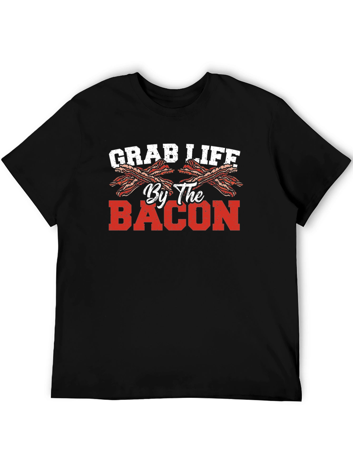Black Grab Life By The Bacon T-Shirt view 5