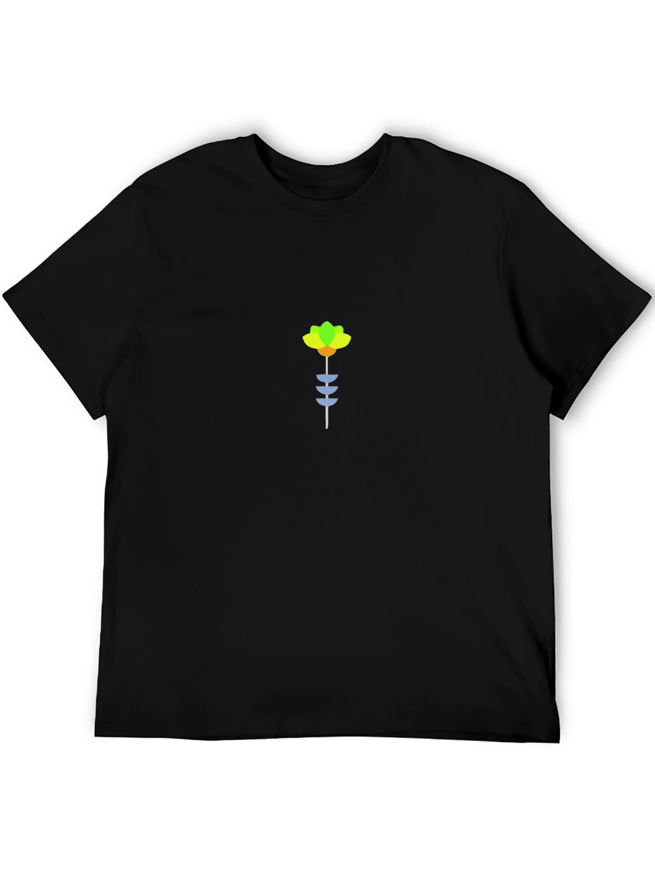 Black Minimalist Flower Graphic Tee - Black view 5