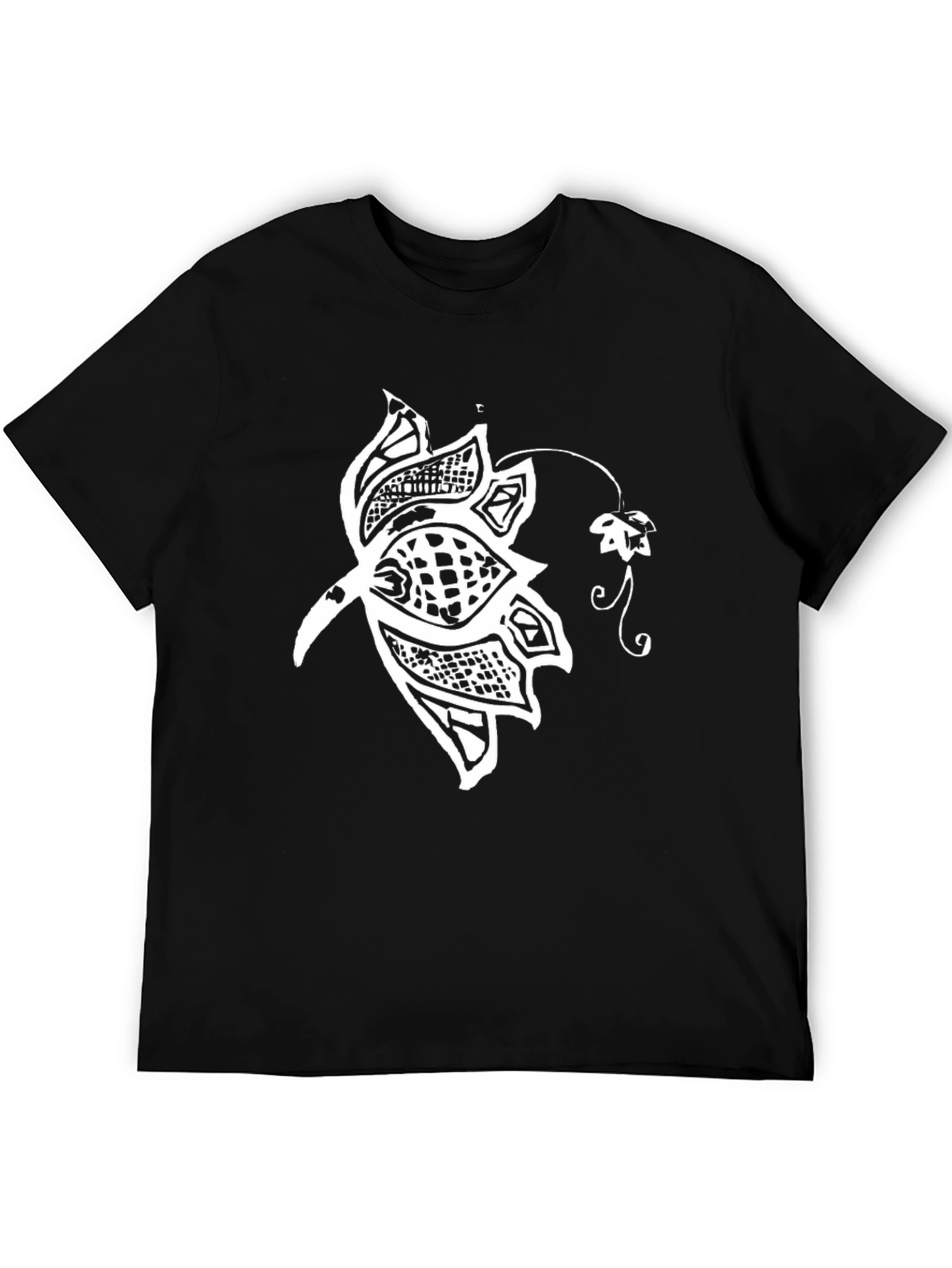 Black Black Floral Graphic T-Shirt - Unique Style view 5
