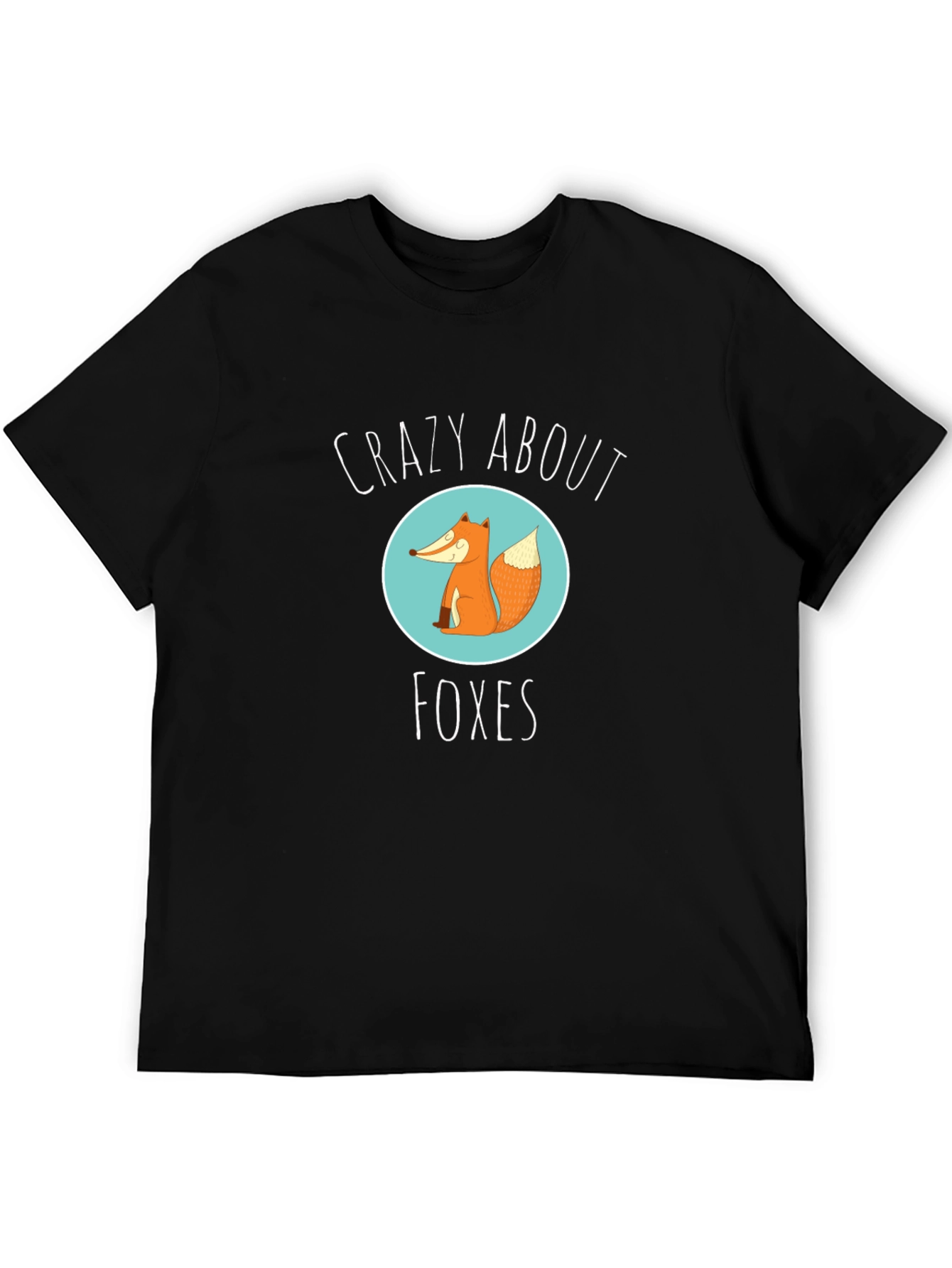 Black Crazy About Foxes Graphic Tee - Unisex Black T-Shirt view 5