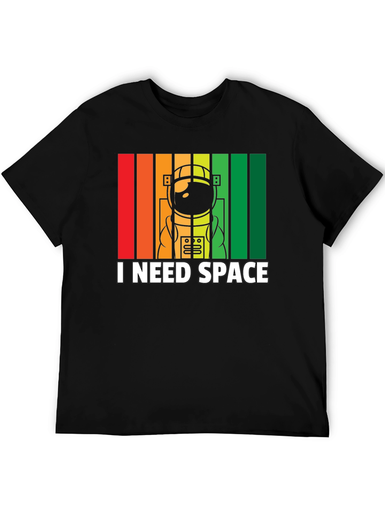 Black I Need Space Astronaut Graphic T-Shirt view 5