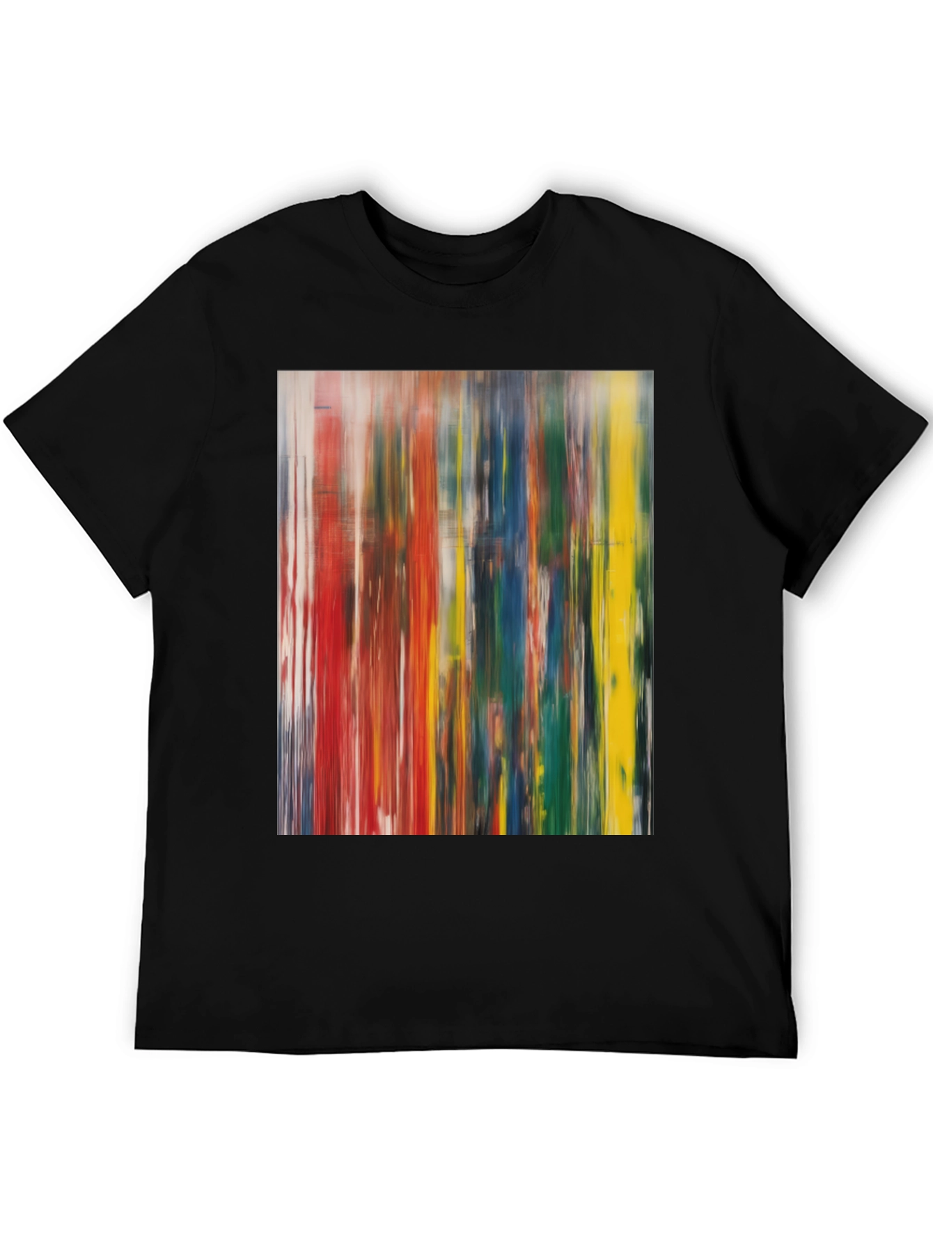 Black Abstract Art Print Black Cotton Tee view 5