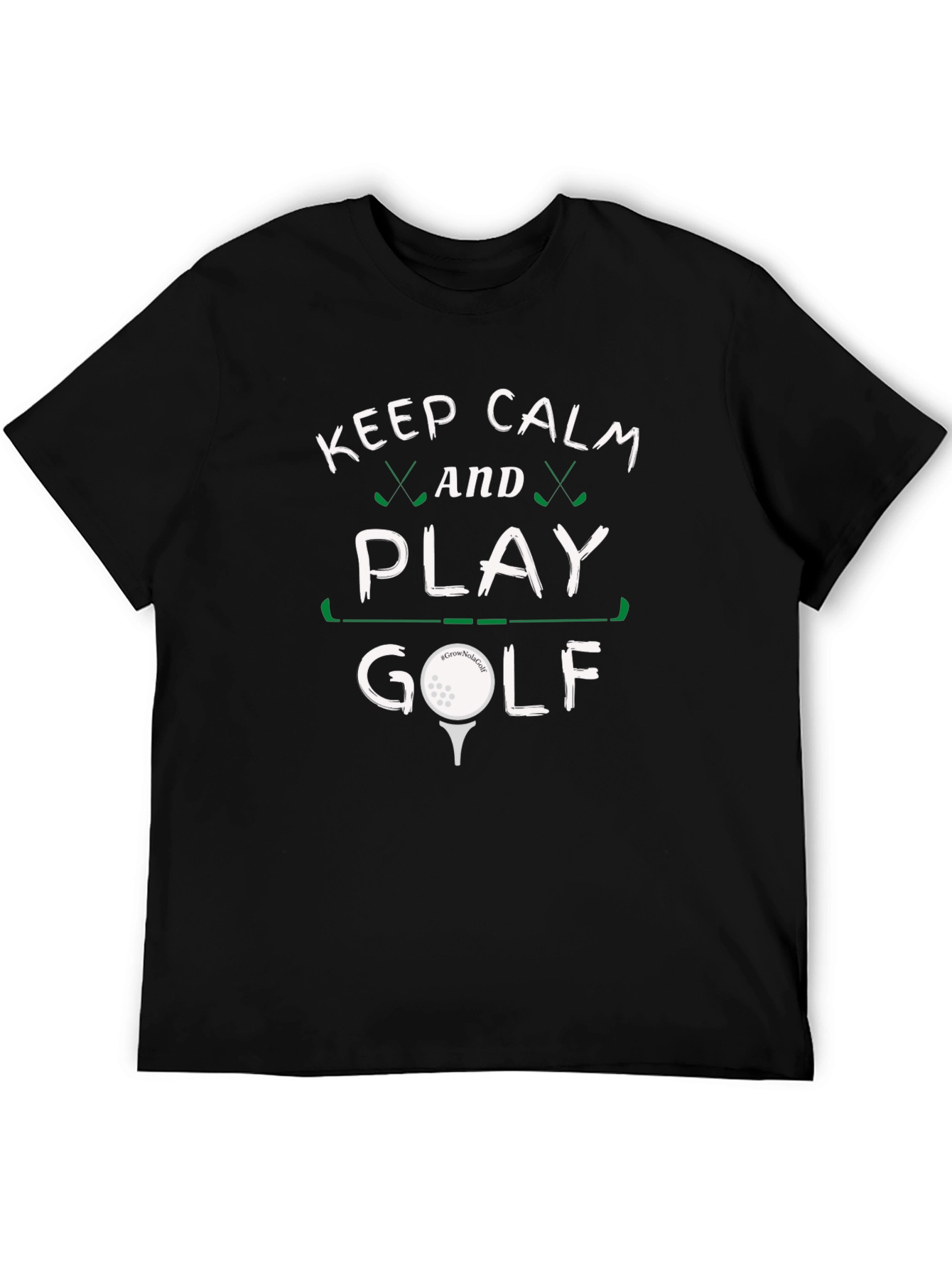 Black Keep Calm and Play Golf Black Tee view 5