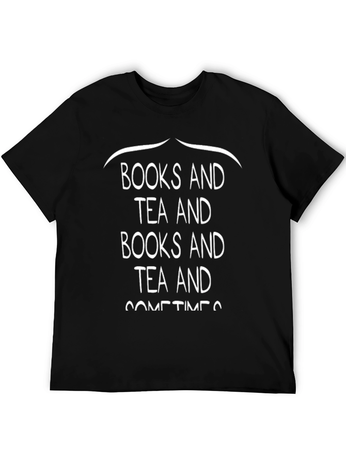 Black Books and Tea Graphic Tee - Unisex Black T-Shirt view 5
