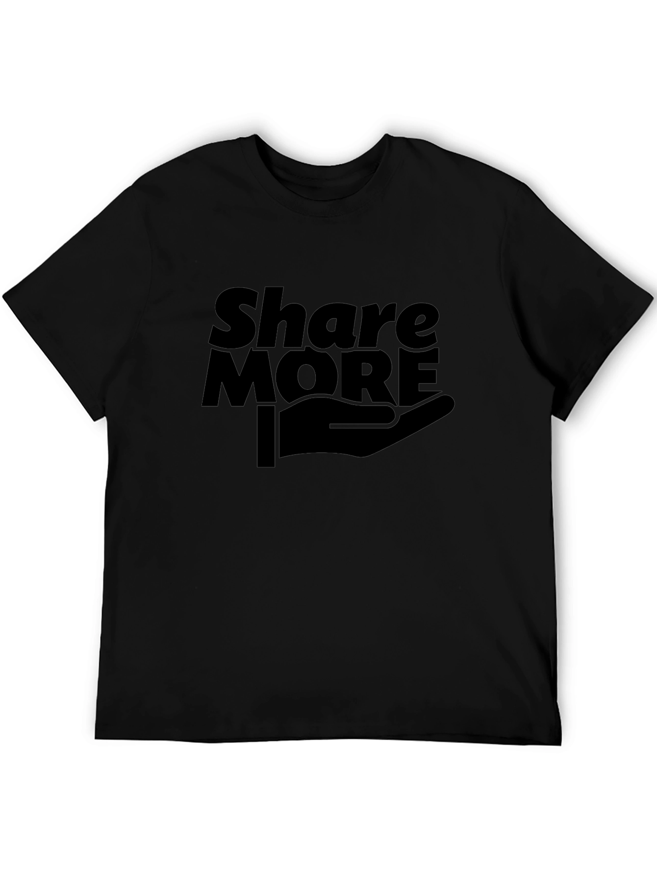 Black Share More Graphic Tee - Black Cotton T-Shirt view 5