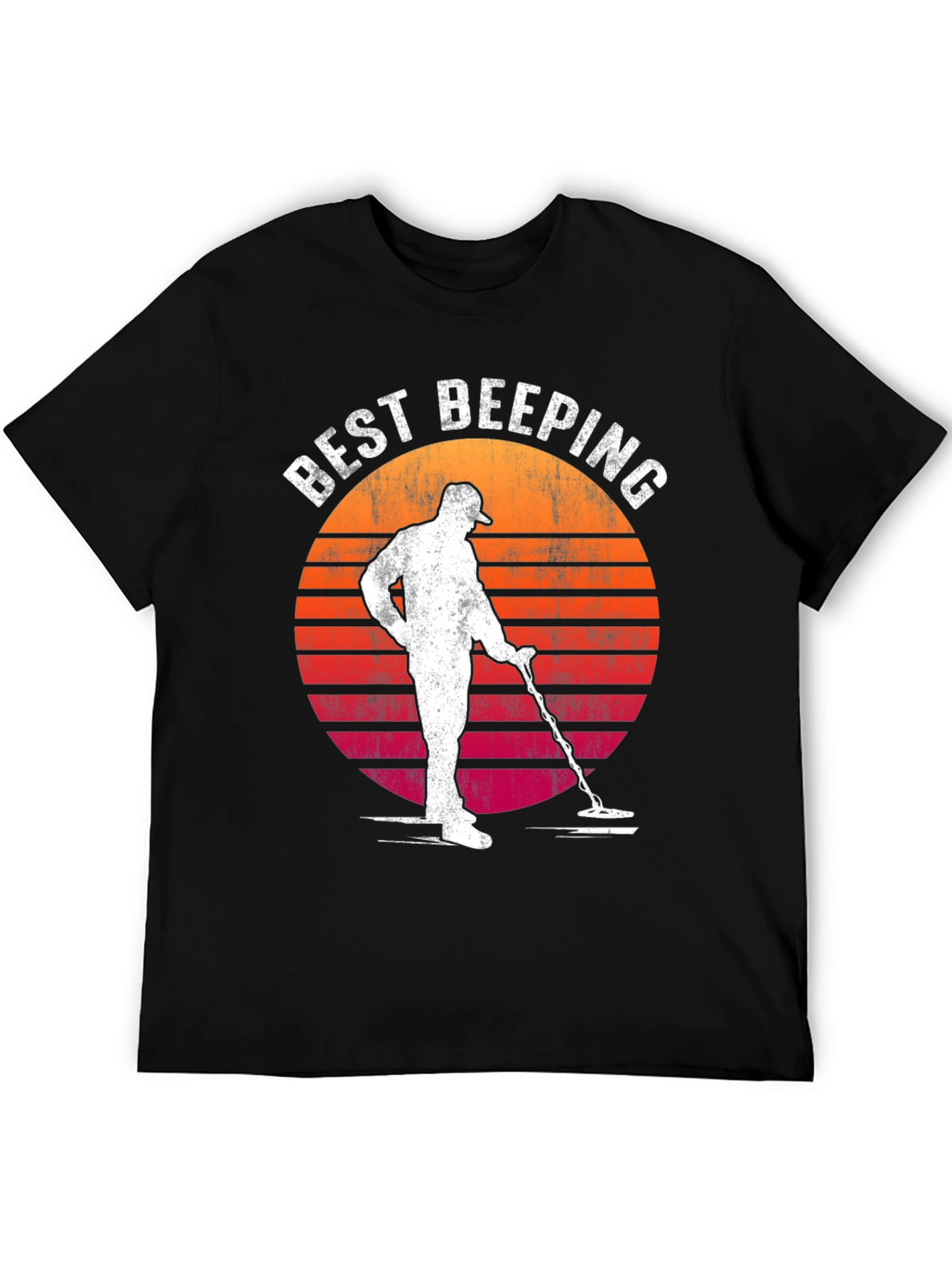 Black Best Beeping Retro Sunset Graphic T-Shirt view 5