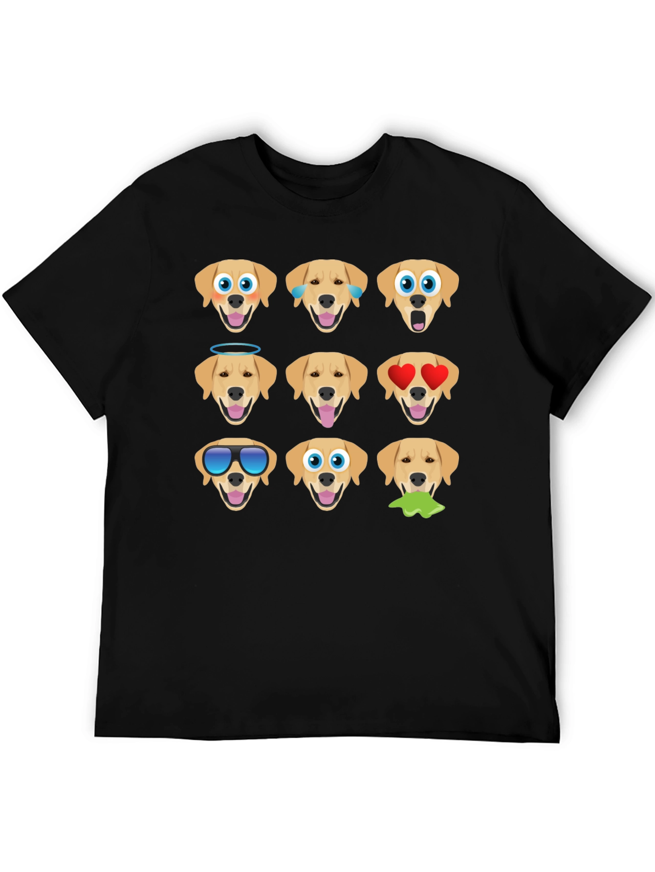 Black Emoji Dog Graphic Tee - Black Cotton Blend view 5