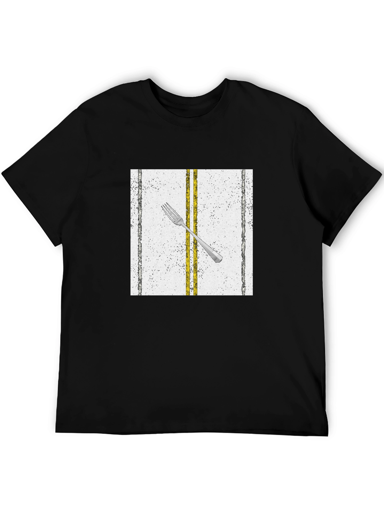 Black Fork in the Road Graphic Tee - Black view 5