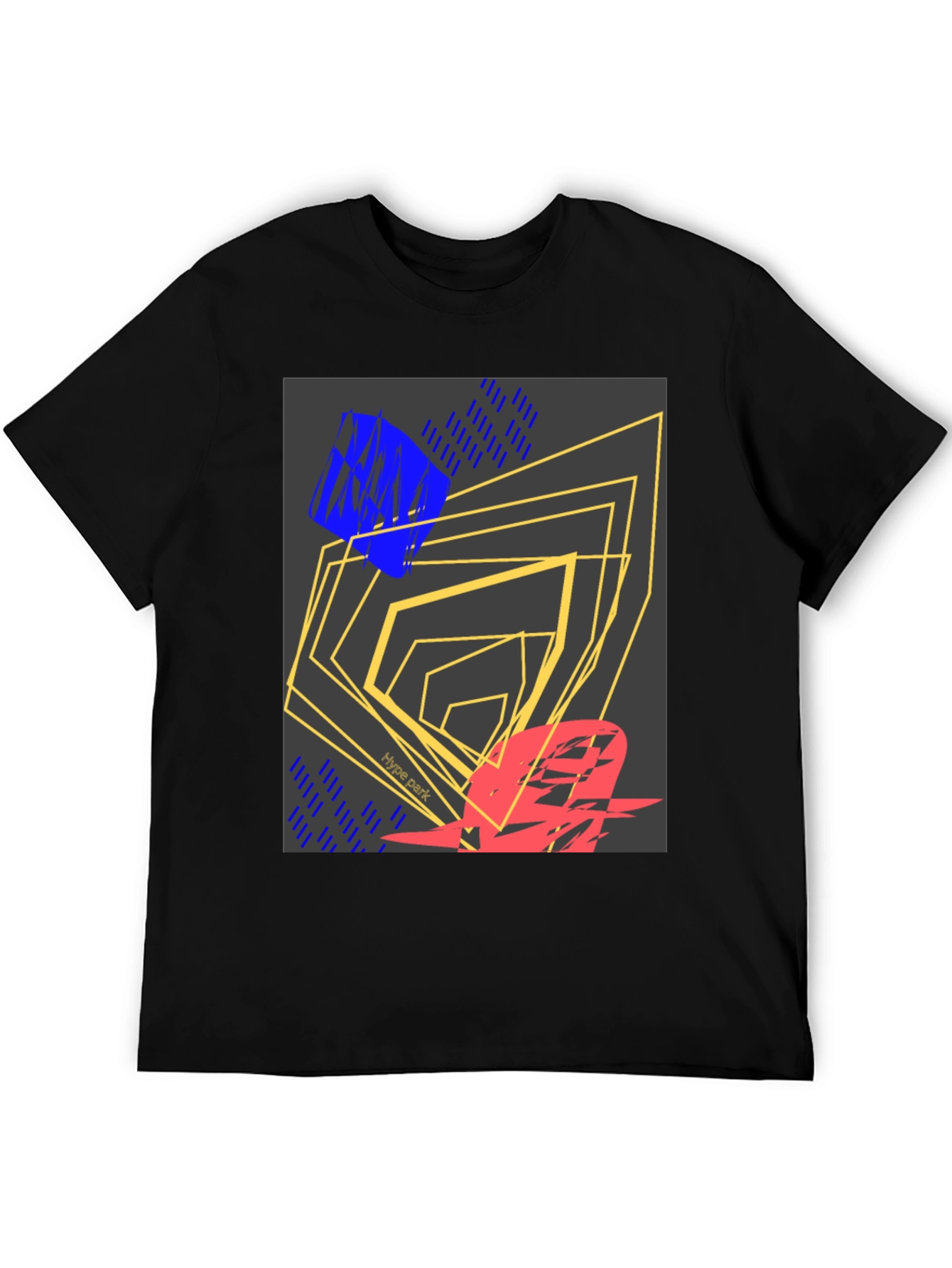 Black Abstract Graphic Print Black T-Shirt view 5