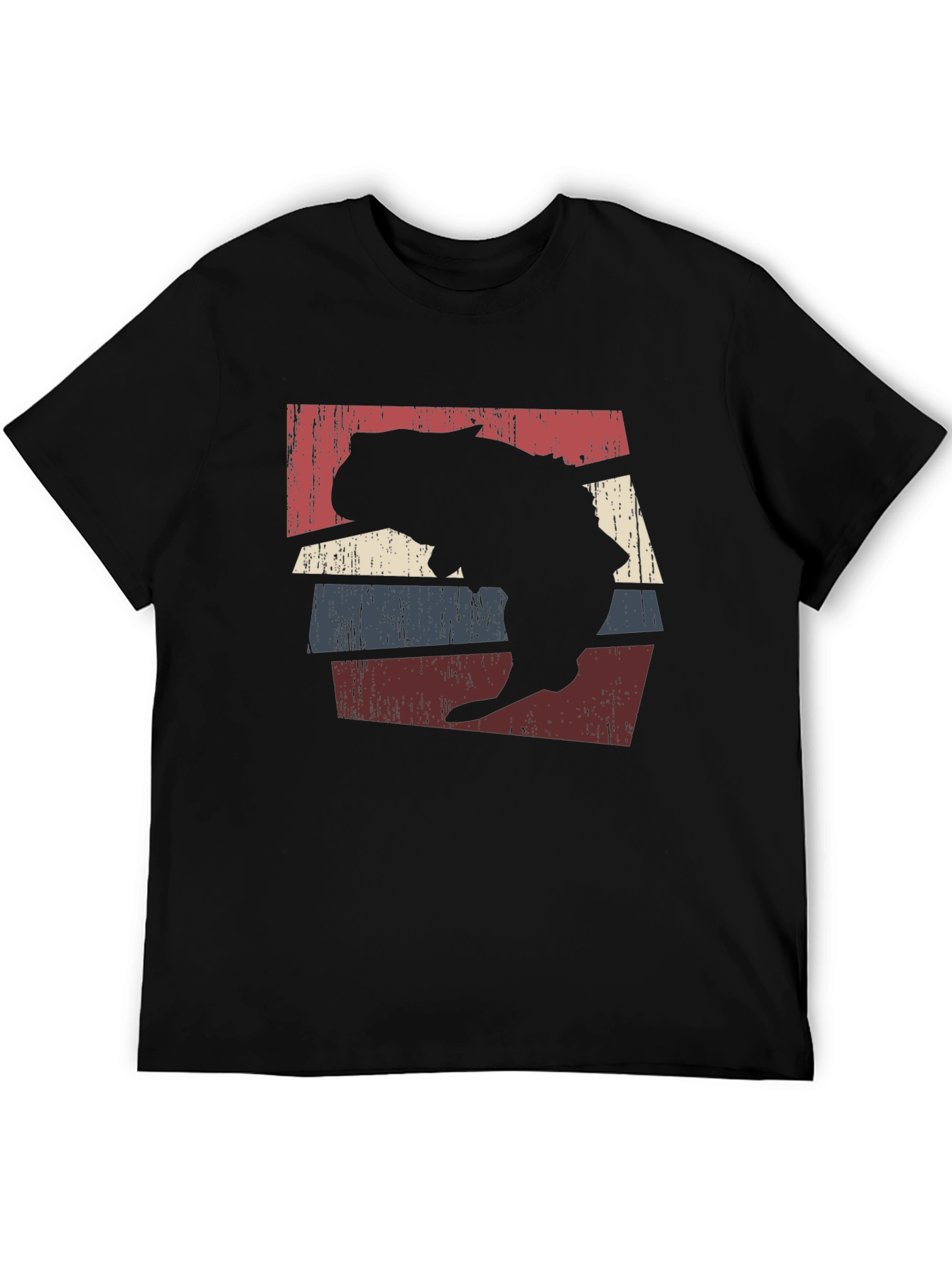 Black Retro Wombat Silhouette Graphic Tee view 5
