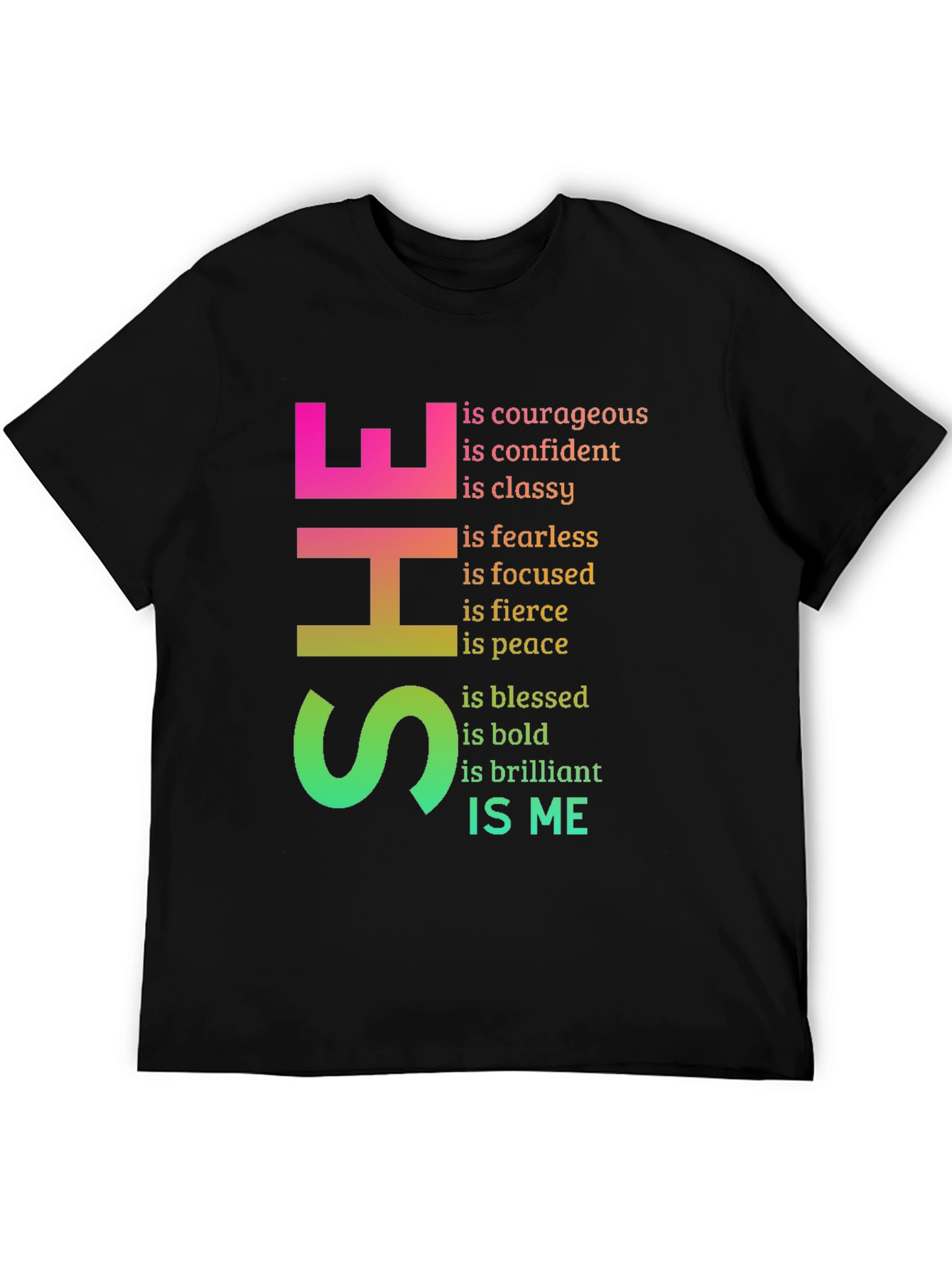 Black Empowered SHE Graphic T-Shirt - Bold & Brilliant Women's Tee view 5