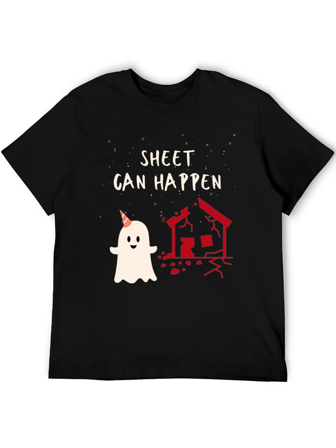 Black Sheet Can Happen Funny Ghost T-Shirt view 5