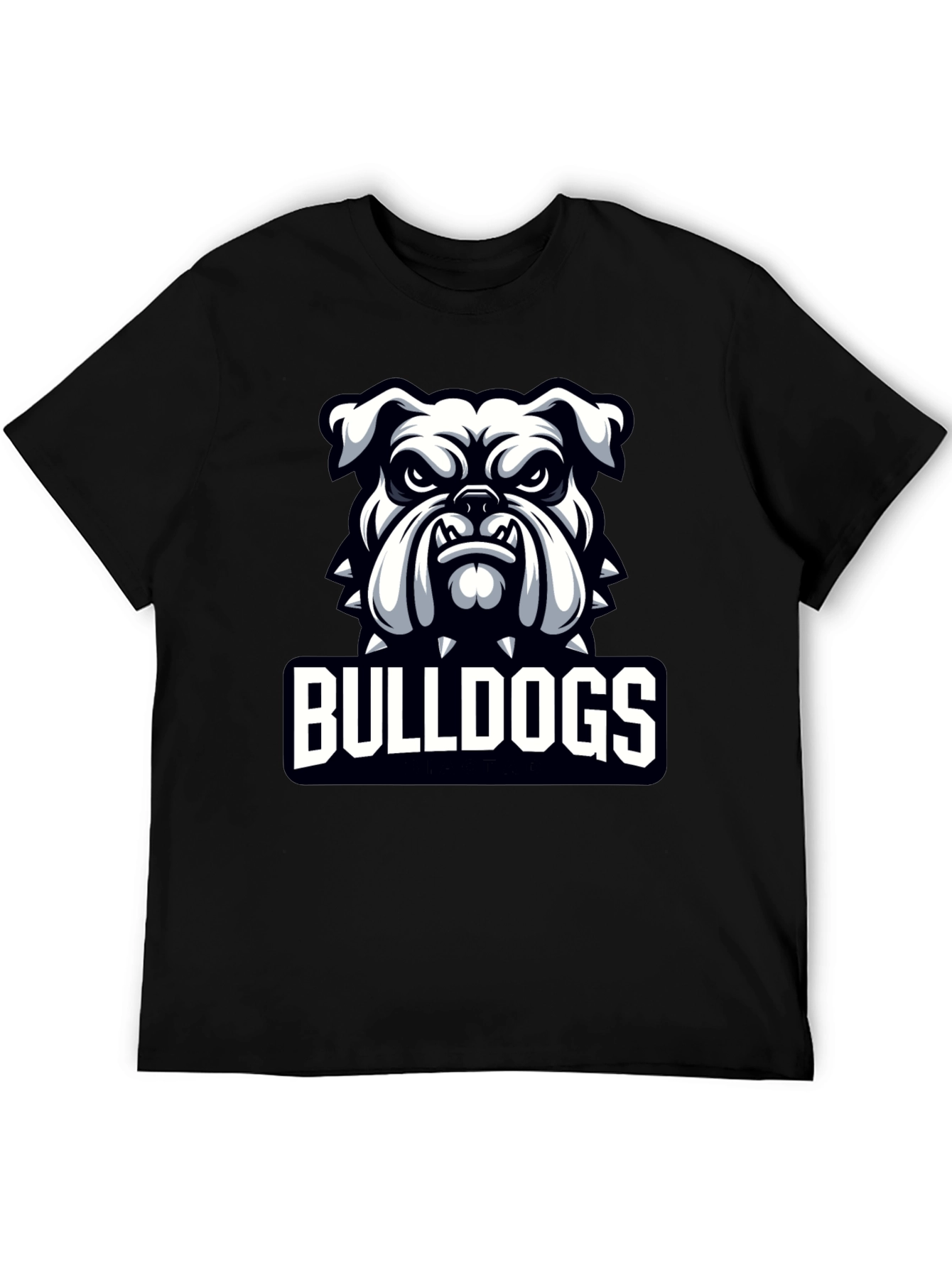 Black Bulldogs Graphic Print Crew Neck T-Shirt view 5