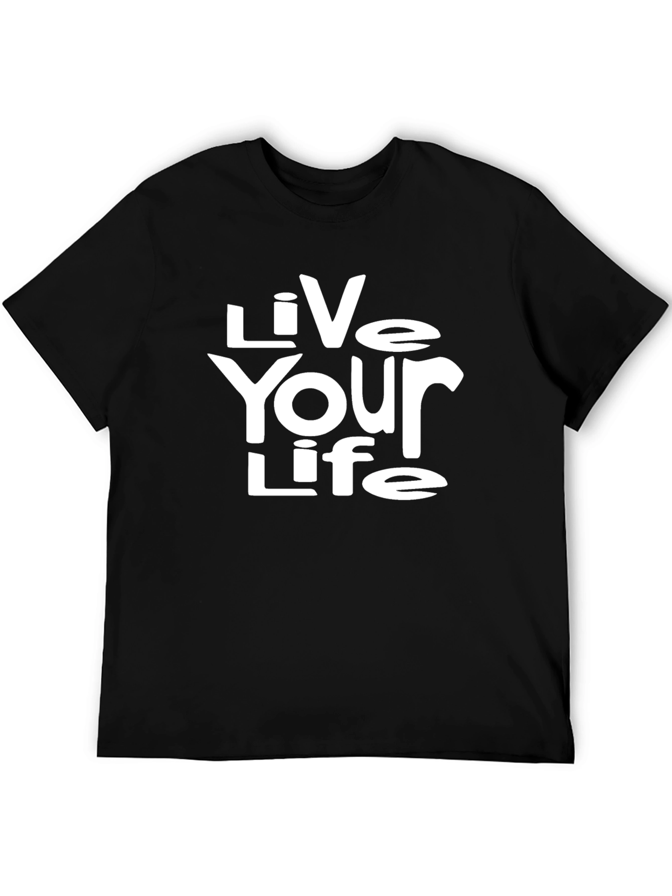 Black Live Your Life T-Shirt - Black Graphic Tee view 5