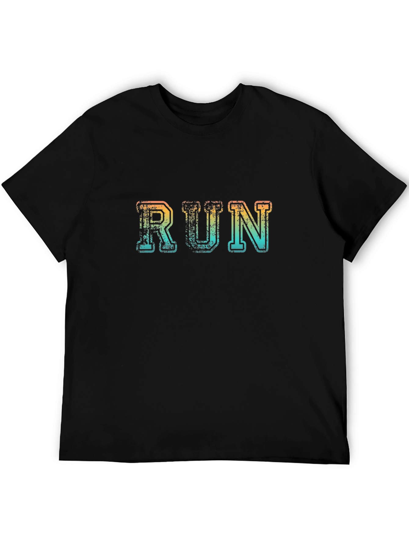 Black Retro Style "RUN" Graphic Tee - Black view 5