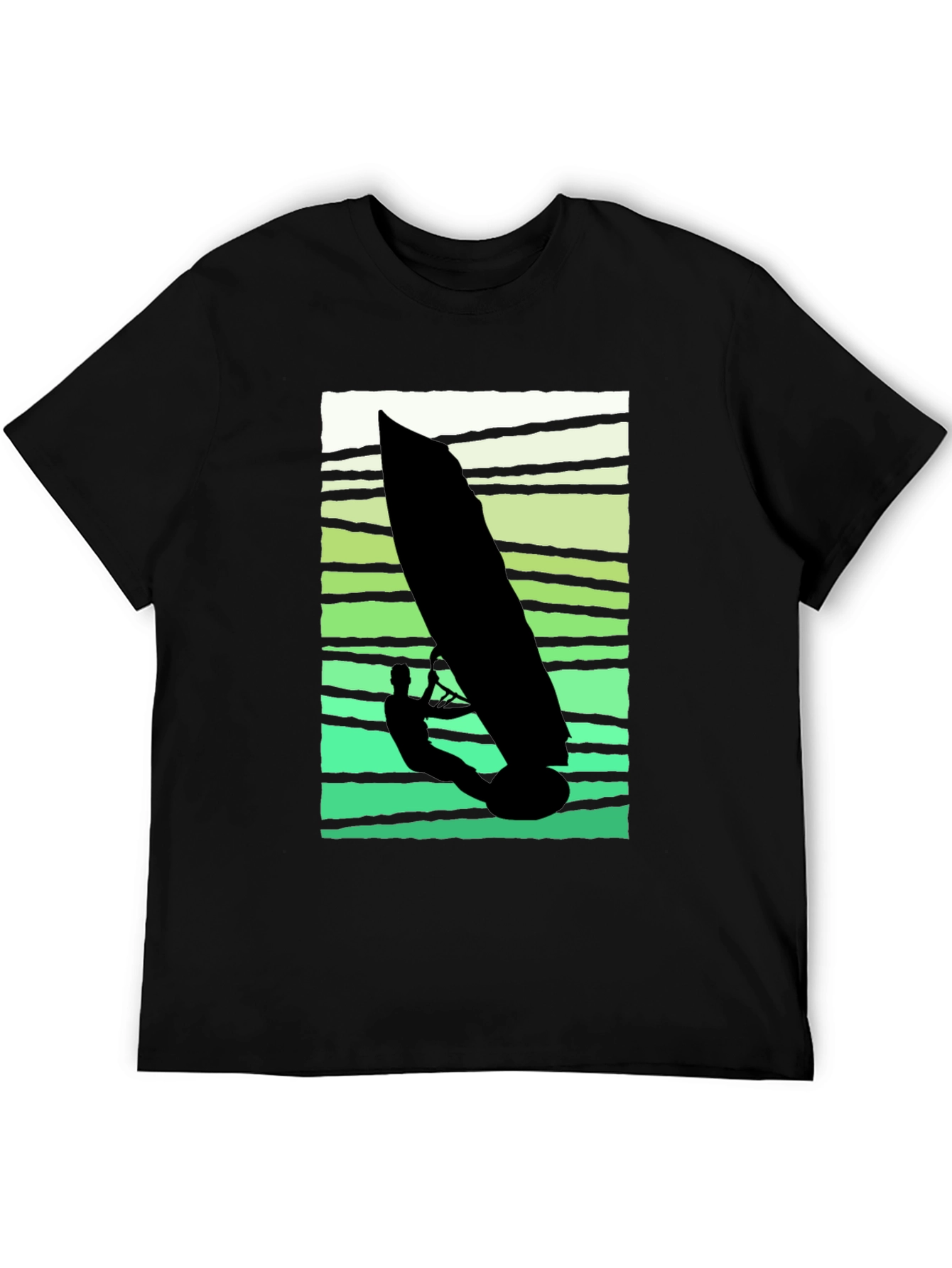 Black Windsurfer Graphic Tee - Cool Summer Vibes view 5