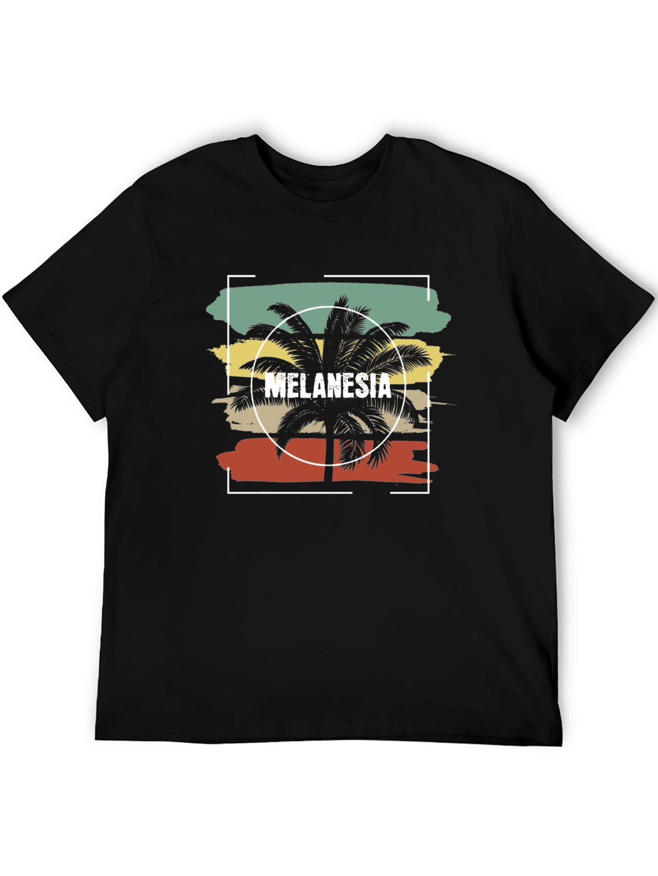 Black Melanesia Palm Tree T-Shirt - Vintage Style view 5