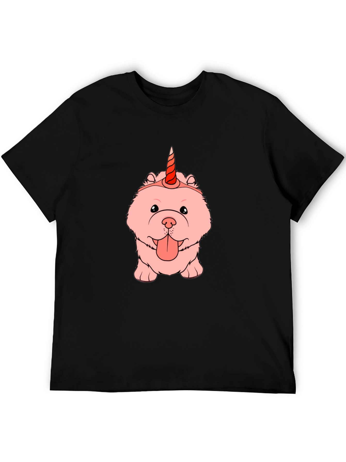 Black Unicorn Chow Chow T-Shirt view 5
