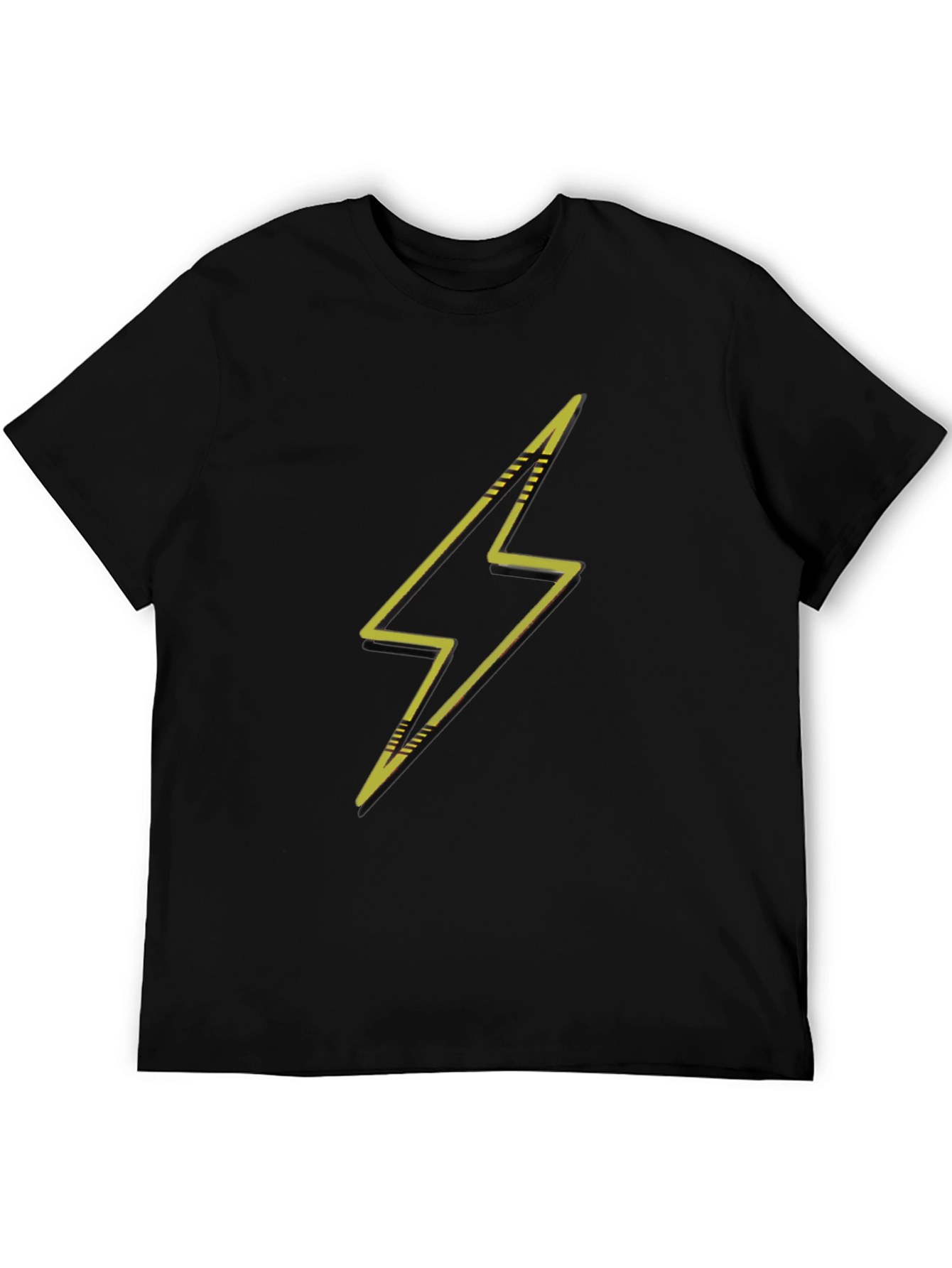 Black Lightning Bolt Graphic Black T-Shirt view 5