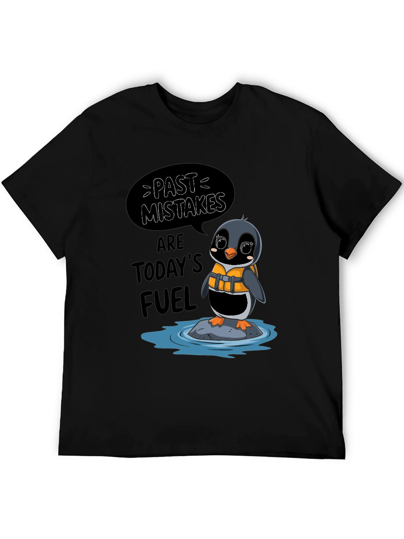 Black Past Mistakes Penguin T-Shirt view 5