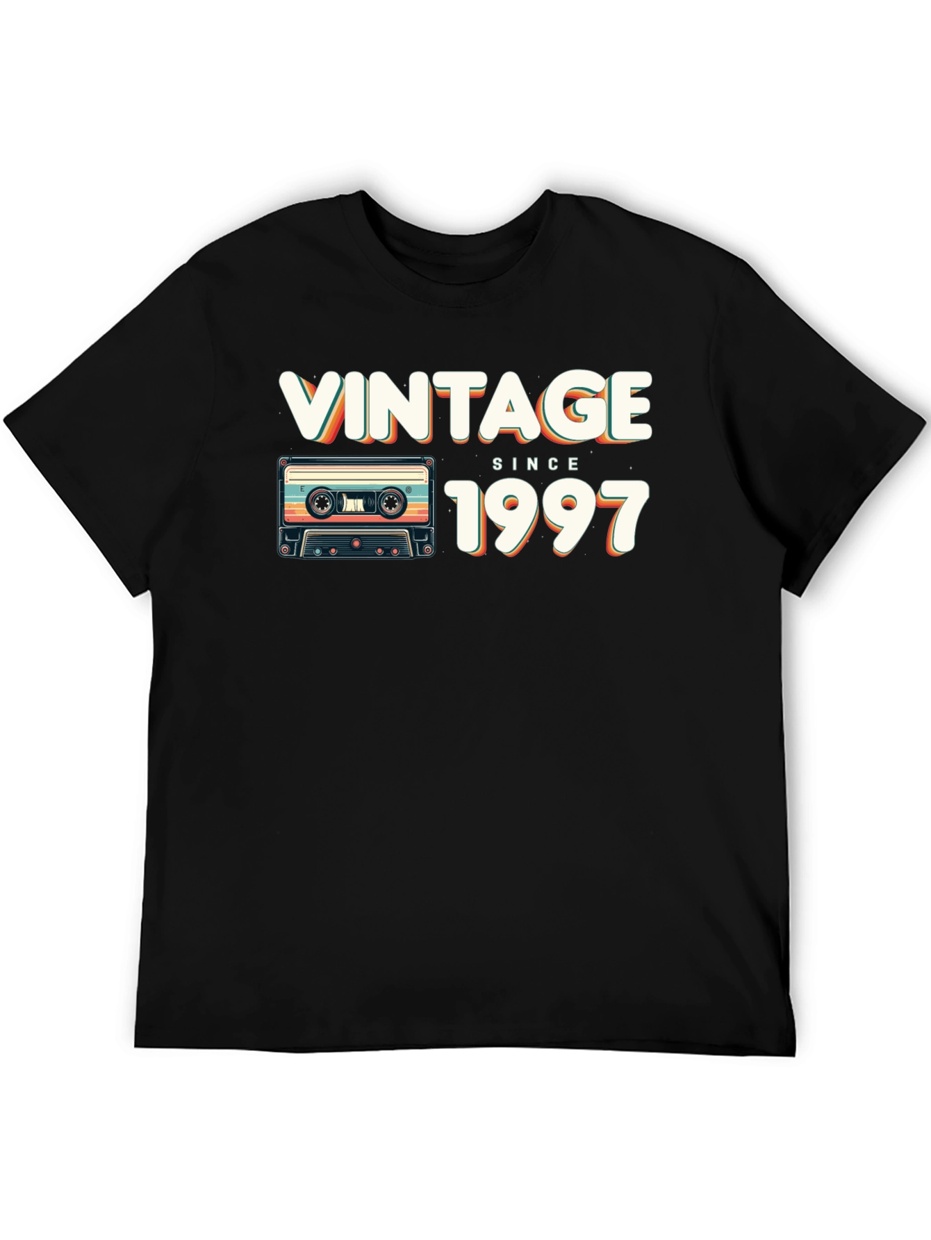 Black Vintage Since 1997 Cassette Tape Graphic T-Shirt view 5