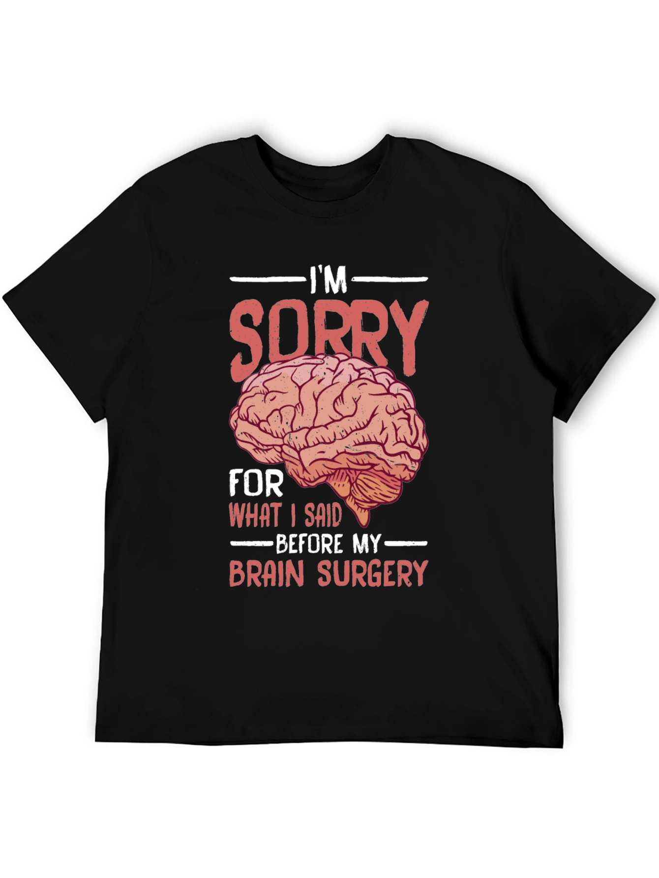 Black Funny "Brain Surgery" Graphic T-Shirt view 5