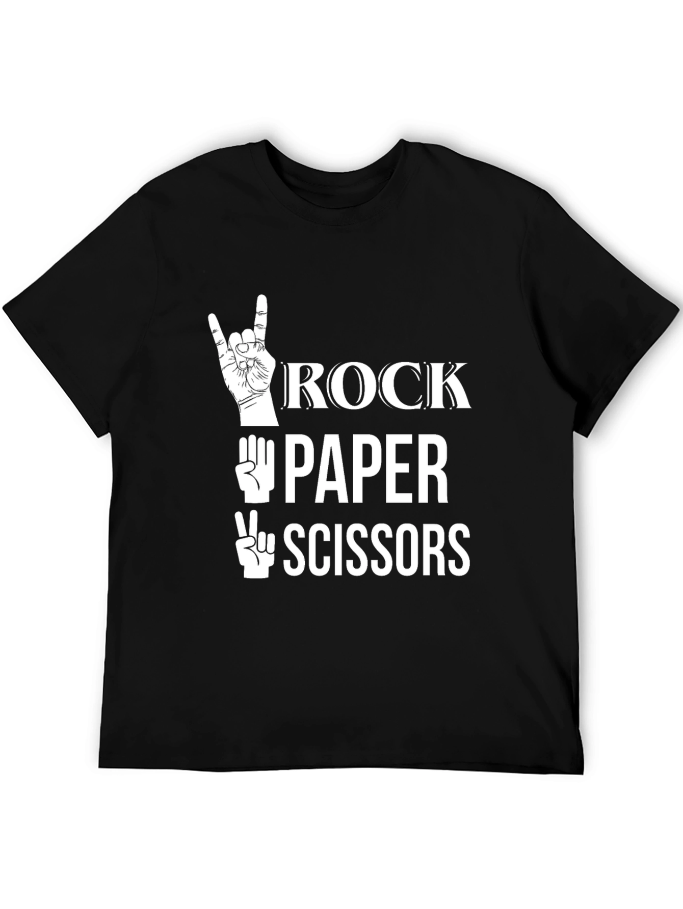Black Rock Paper Scissors Graphic Tee - Black T-Shirt view 5