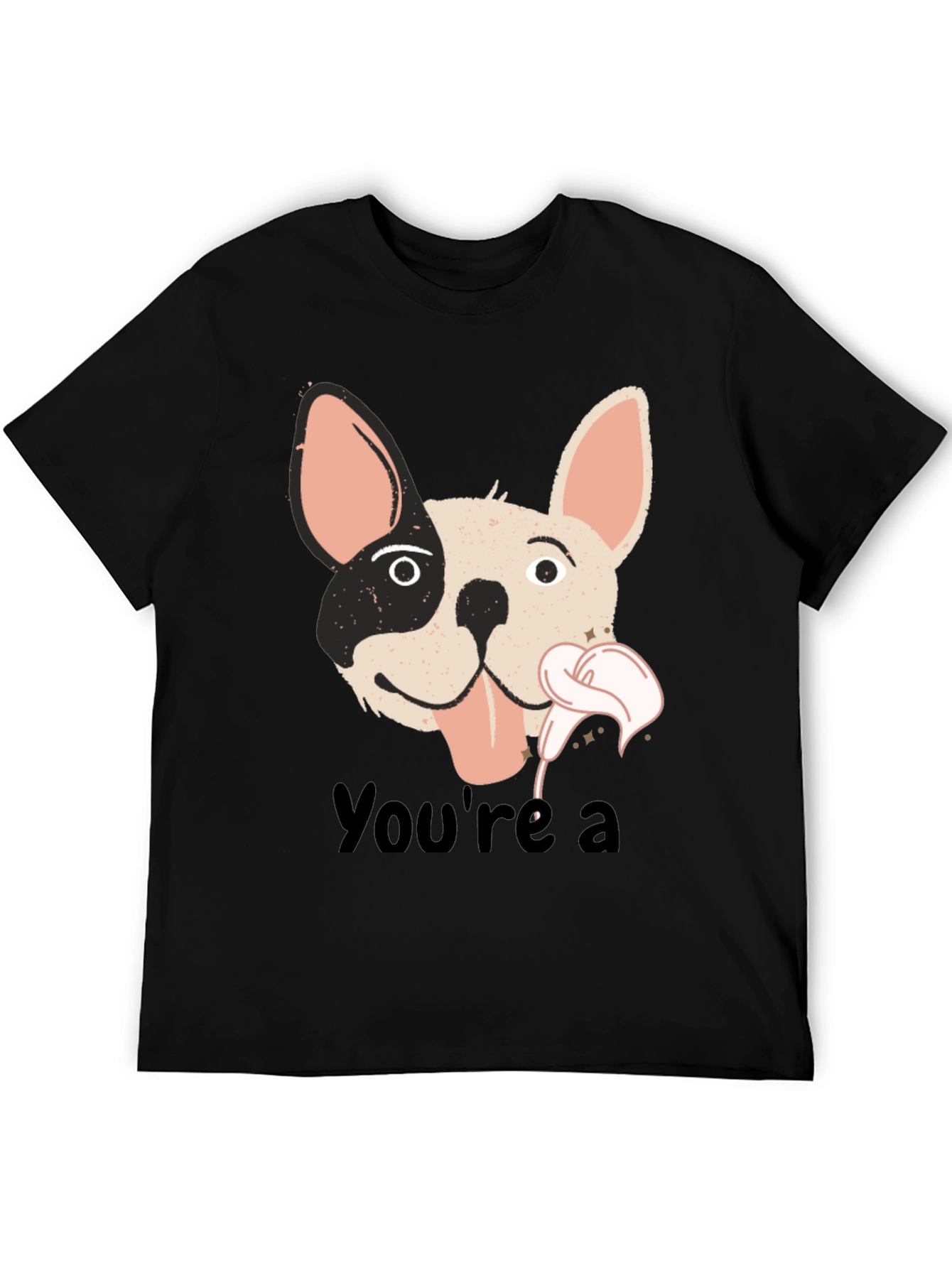 Black You're a Dog T-Shirt - Black Cotton Blend view 5