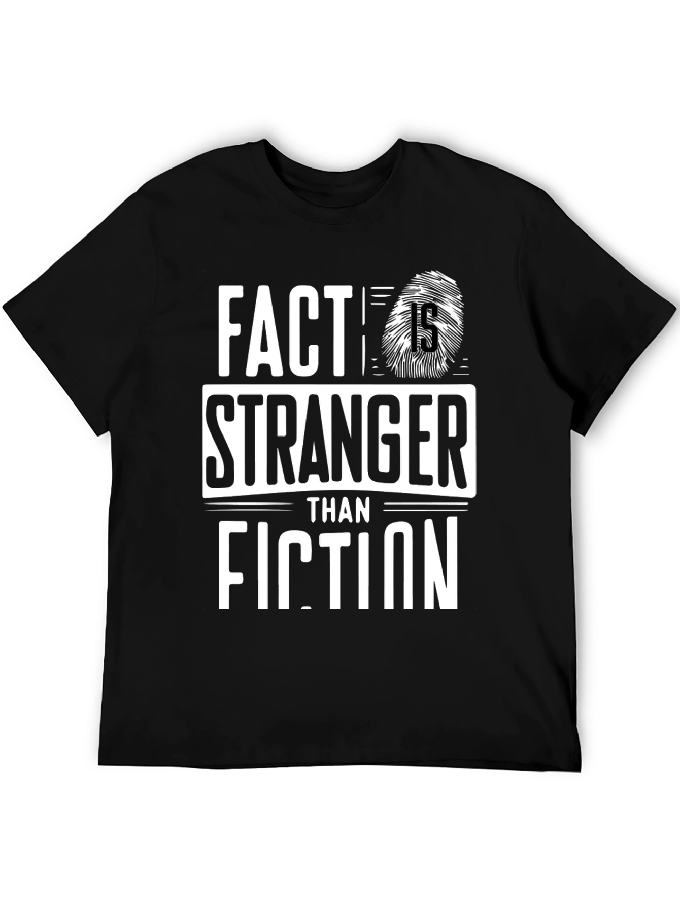 Black Fact Stranger Than Fiction Graphic Tee view 5