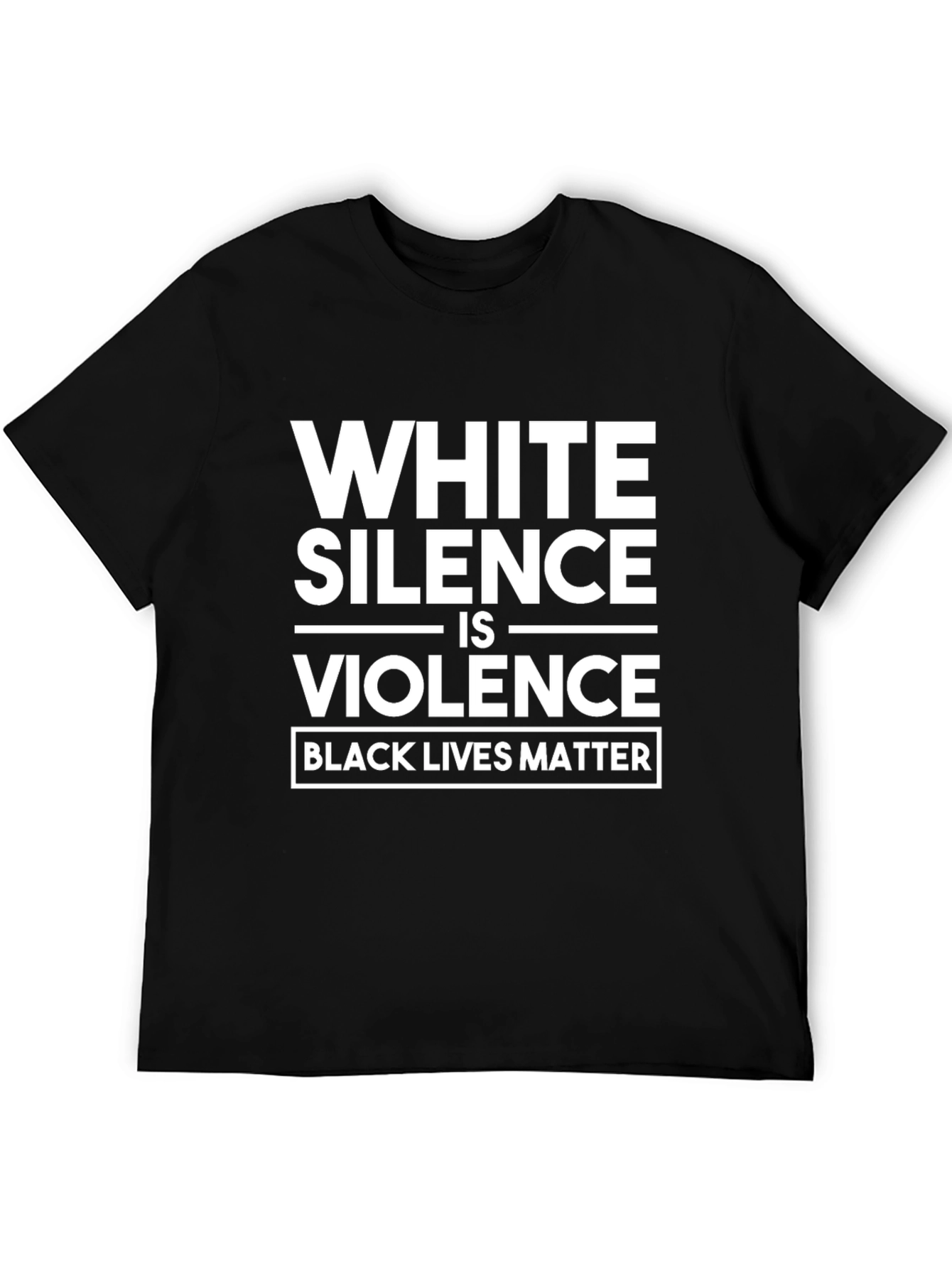 Black White Silence is Violence Black Lives Matter T-Shirt view 5