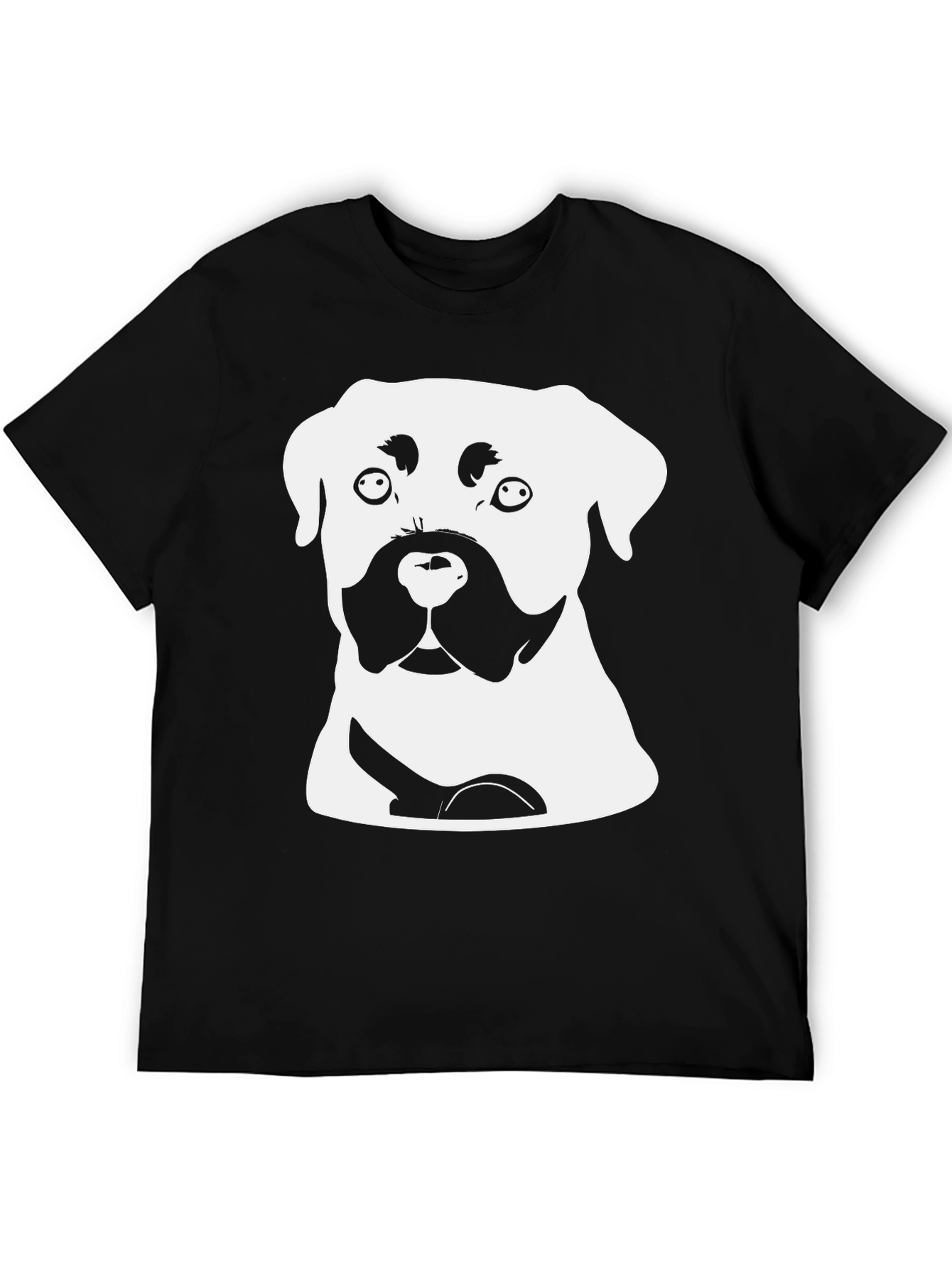 Black Dog Graphic Tee - Black Crew Neck Cotton T-Shirt view 5