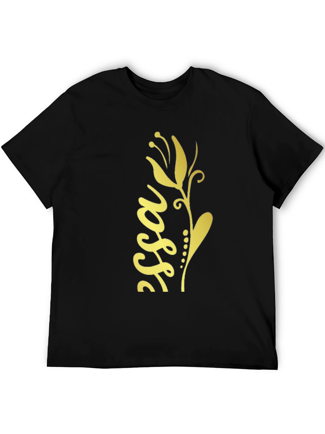 Black Elegant Floral Graphic Print Black T-Shirt view 5