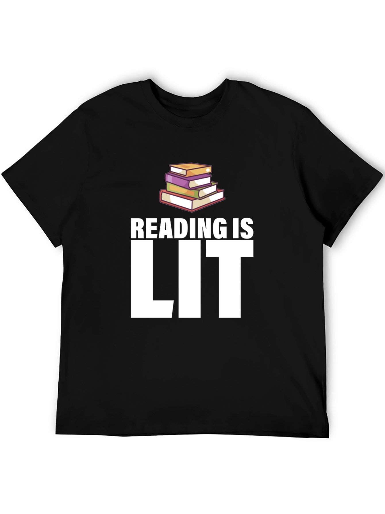 Black Reading is Lit Graphic Tee - Black Cotton T-Shirt view 5