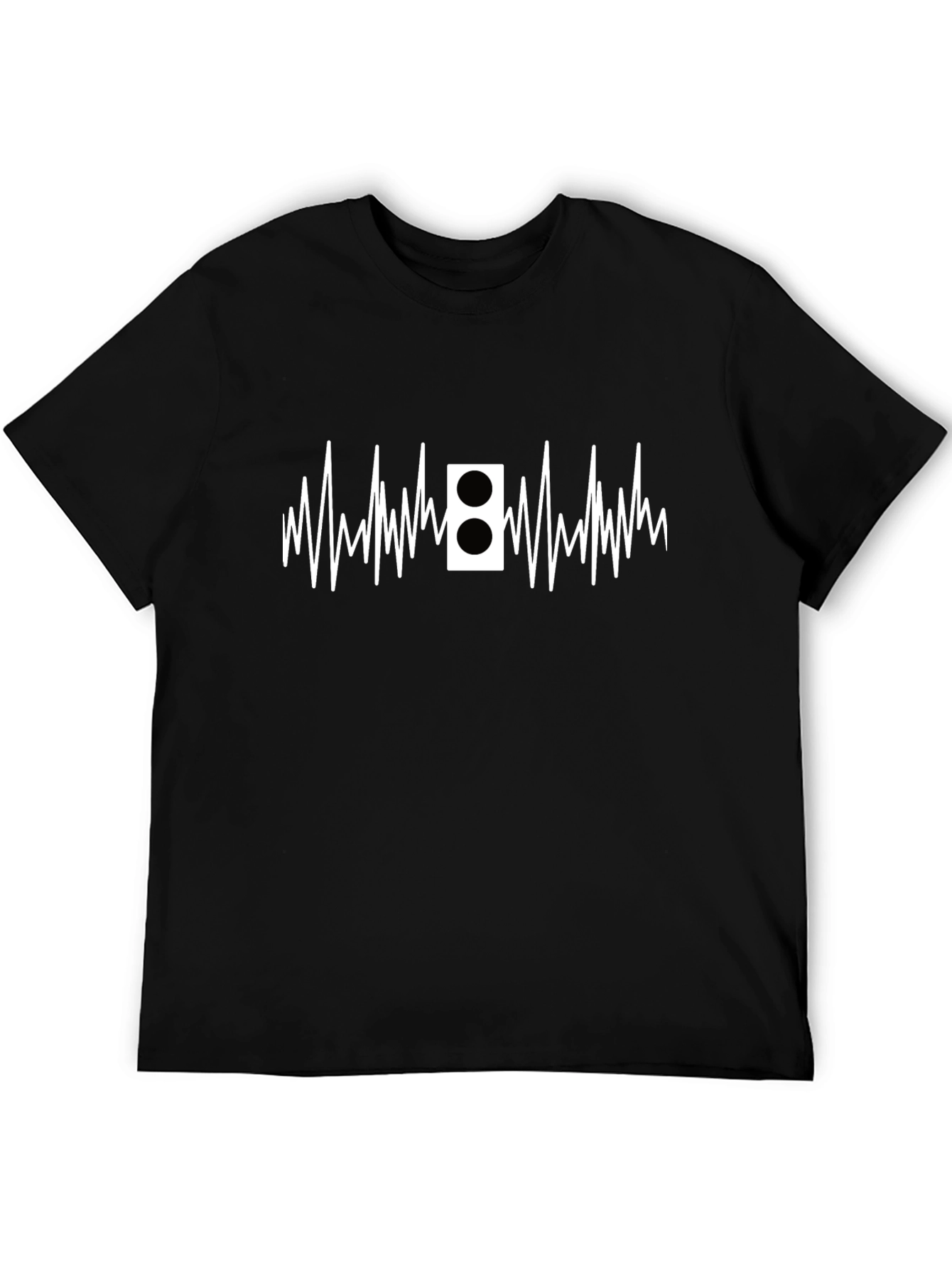 Black Heartbeat Speaker Graphic Tee view 5