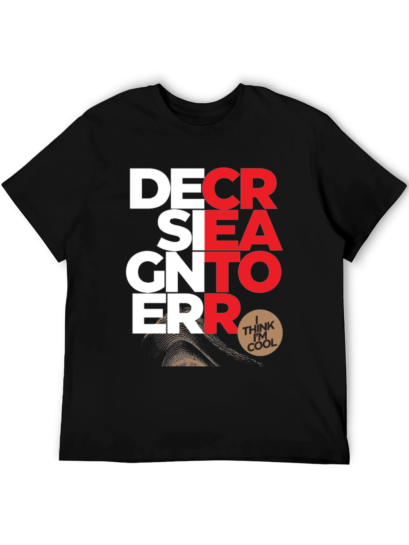 Black Designer Error Graphic Print T-Shirt view 5