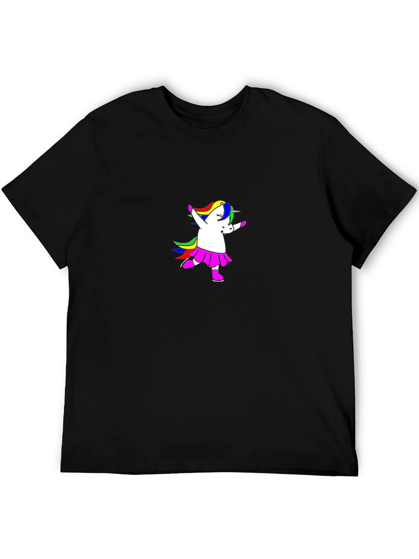 Black Unicorn Dabbing Graphic Tee - Black Cotton view 5