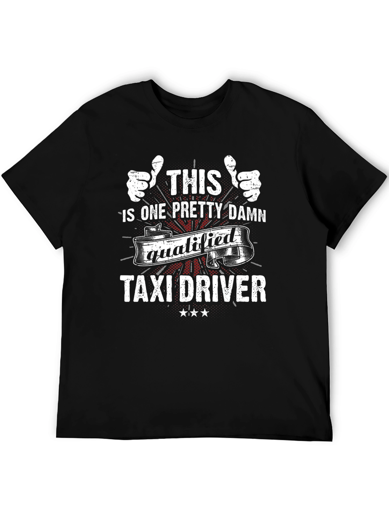 Black Funny Taxi Driver T-Shirt Gift - Qualified Humor Tee view 5