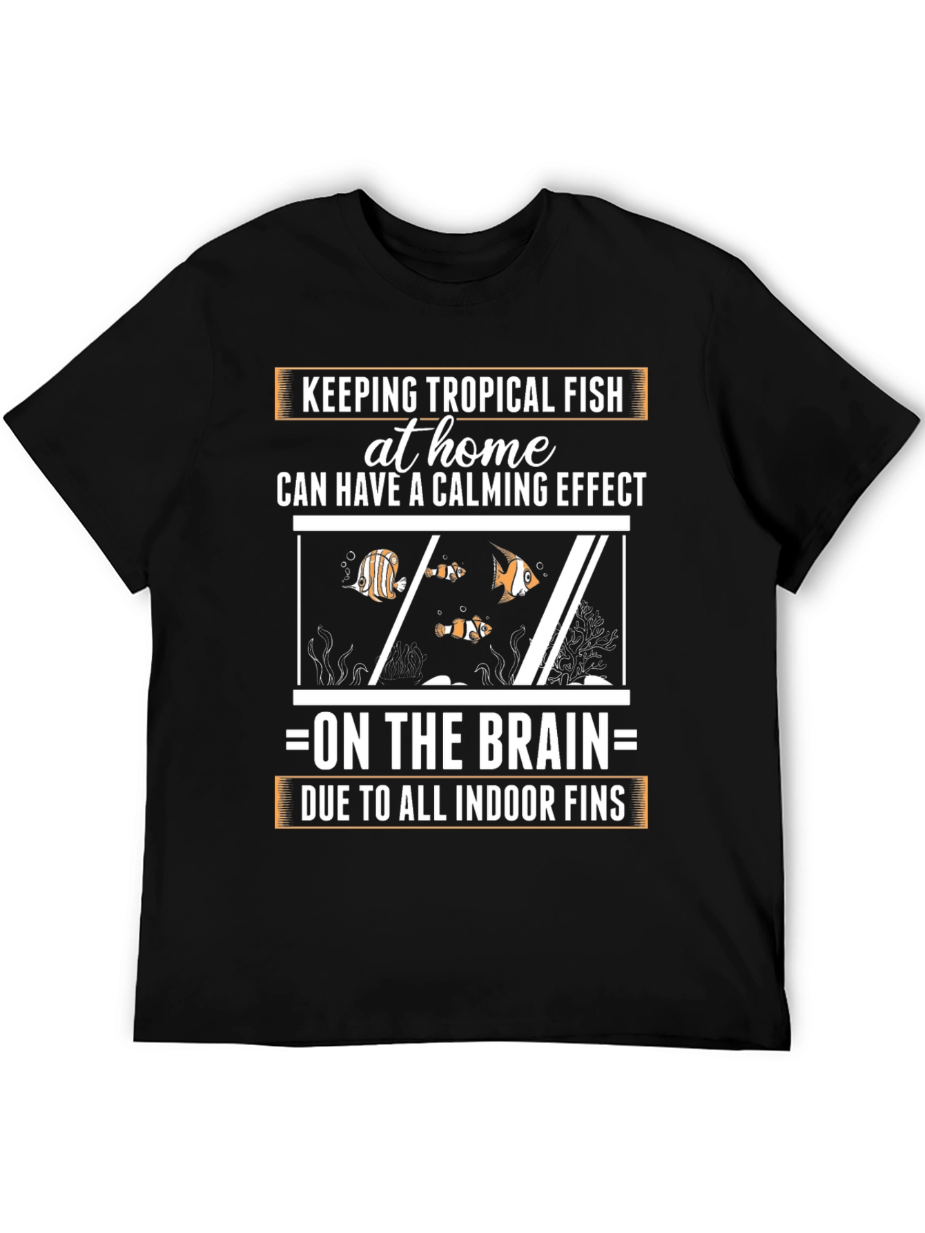 Black Tropical Fish Calming Effect Graphic Tee view 5