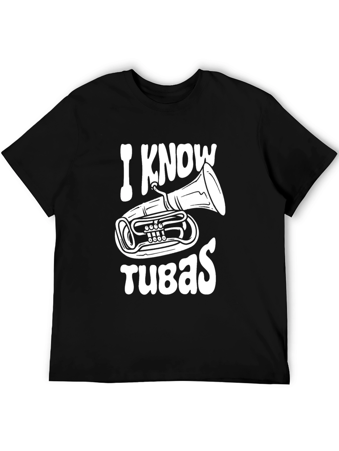 Black I Know Tubas Black T-Shirt Music Lover Tee view 5