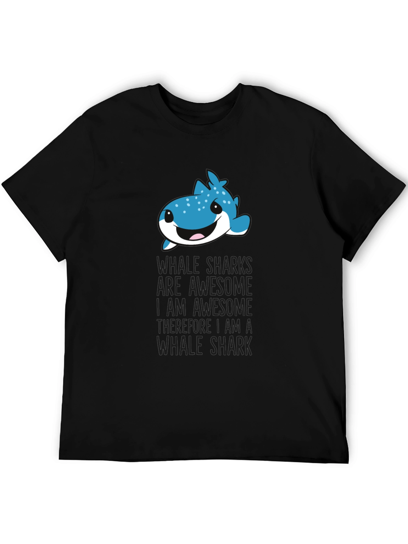 Black Whale Shark Awesome Funny Graphic T-Shirt view 5