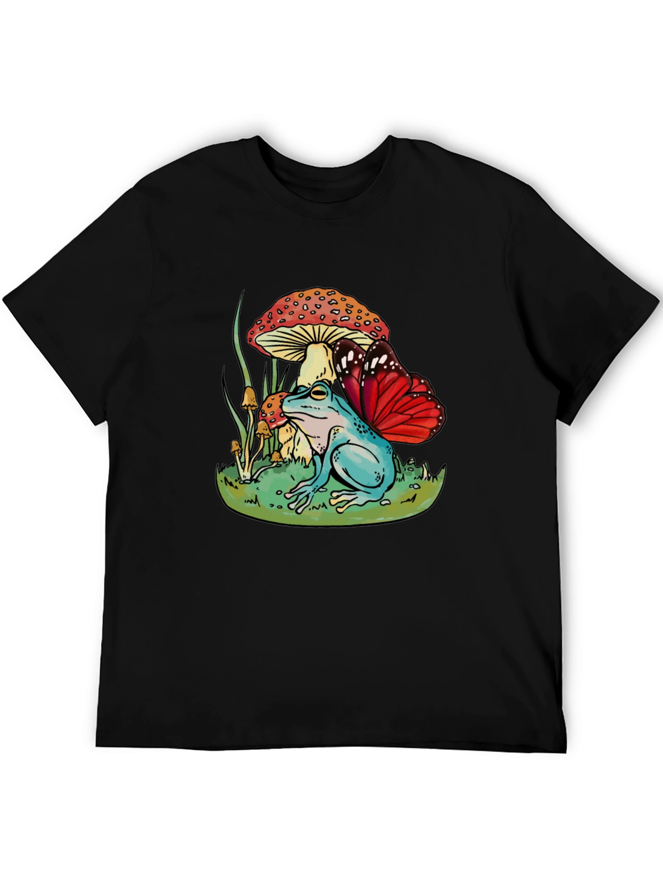 Black Frog & Mushroom Graphic Tee view 5