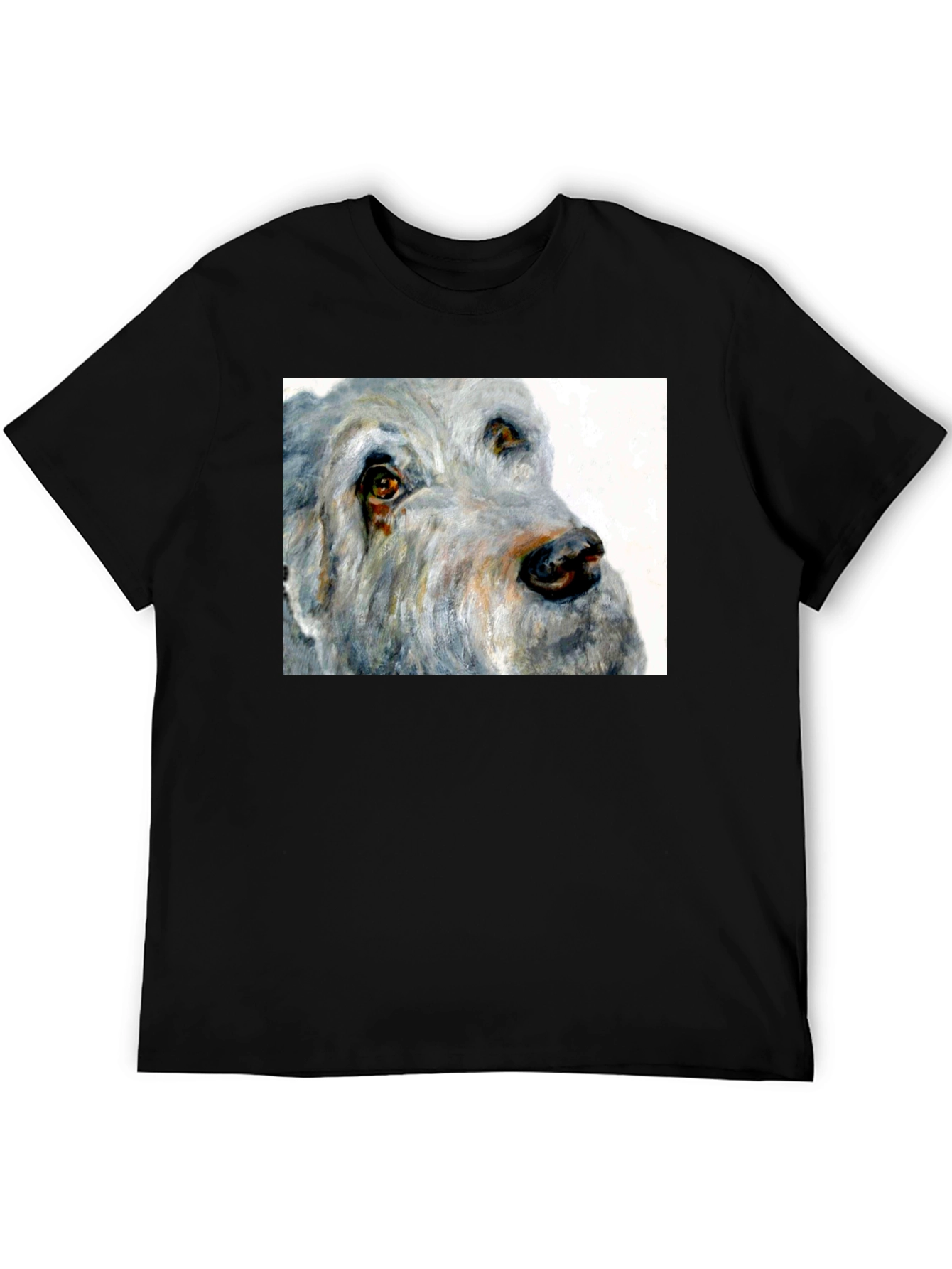 Black Dog Portrait Black T-Shirt view 5