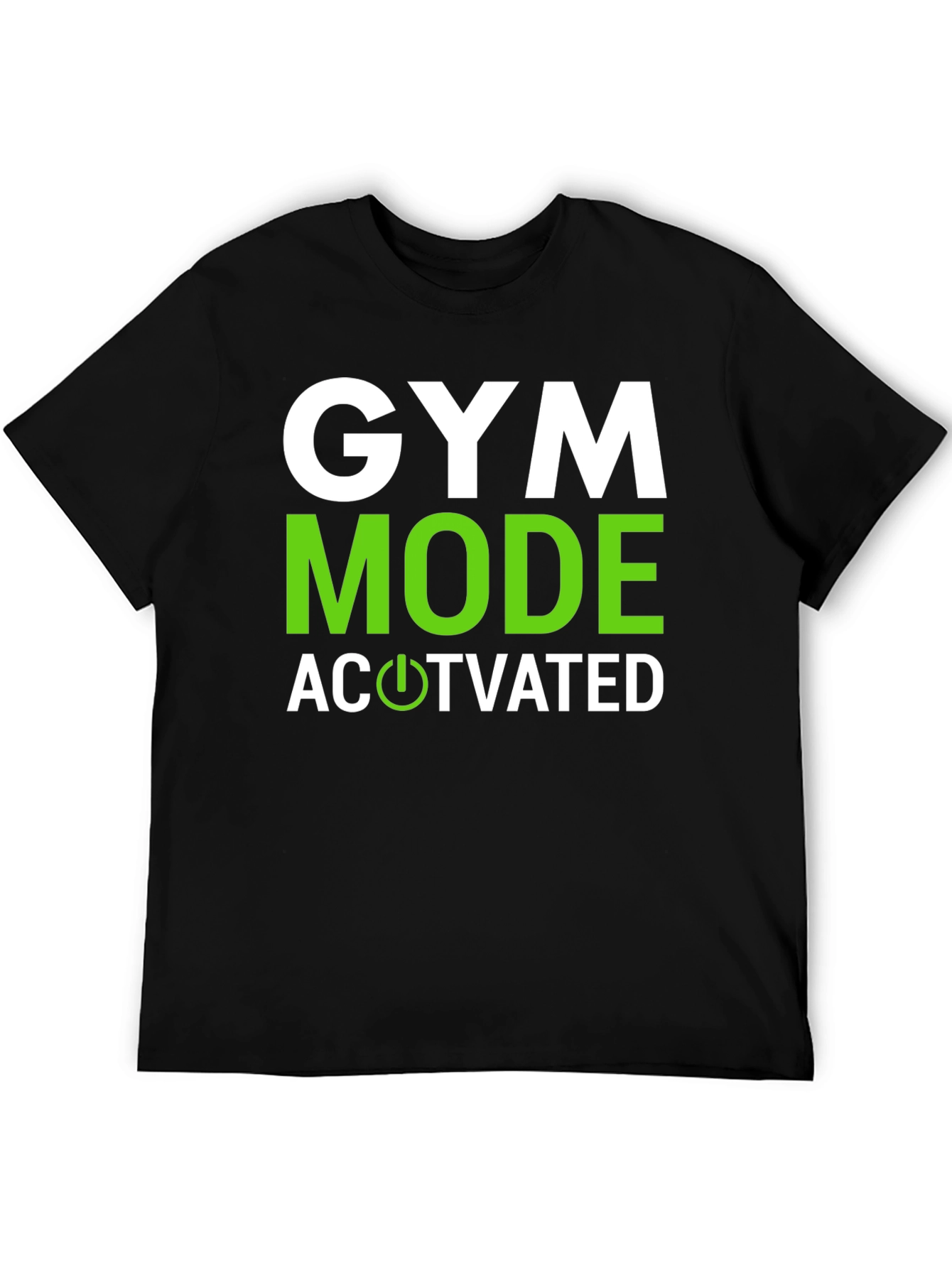 Black Gym Mode Activated Graphic Tee - Black Cotton view 5