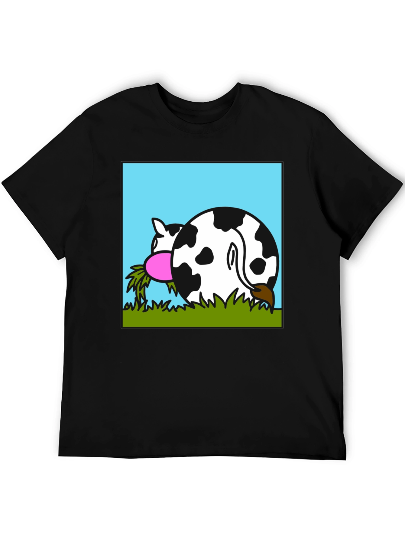 Black Funny Cow Butt T-Shirt - Black view 5