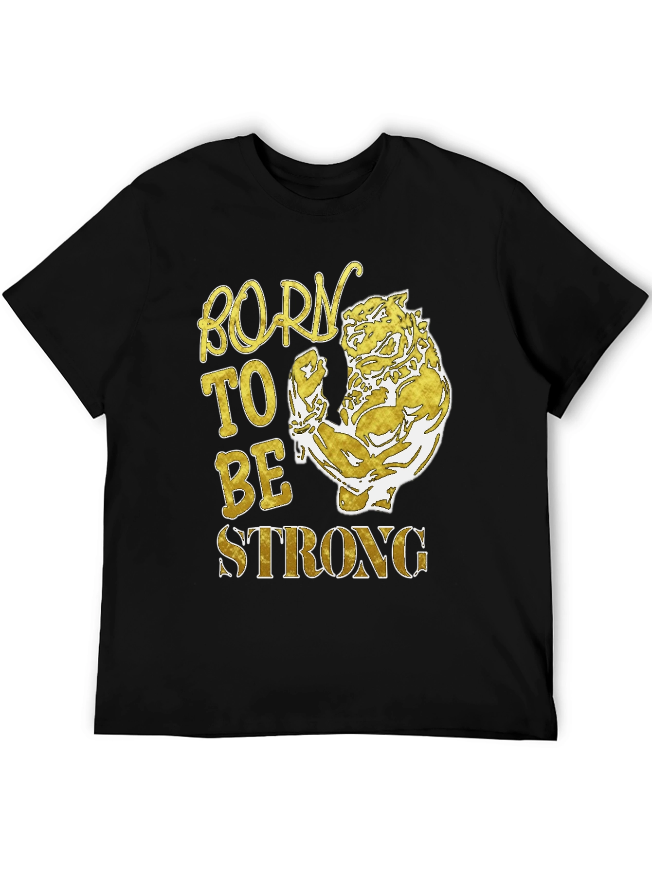 Black Born To Be Strong Men's T-Shirt view 5