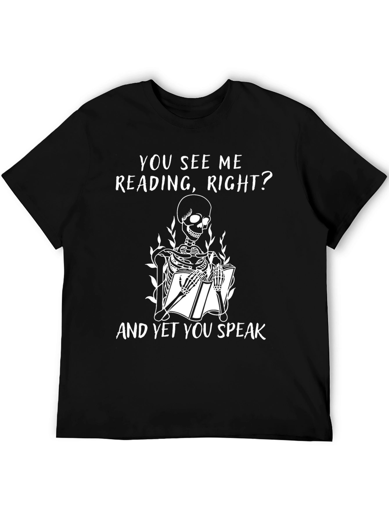 Black You See Me Reading Skeleton T-Shirt view 5