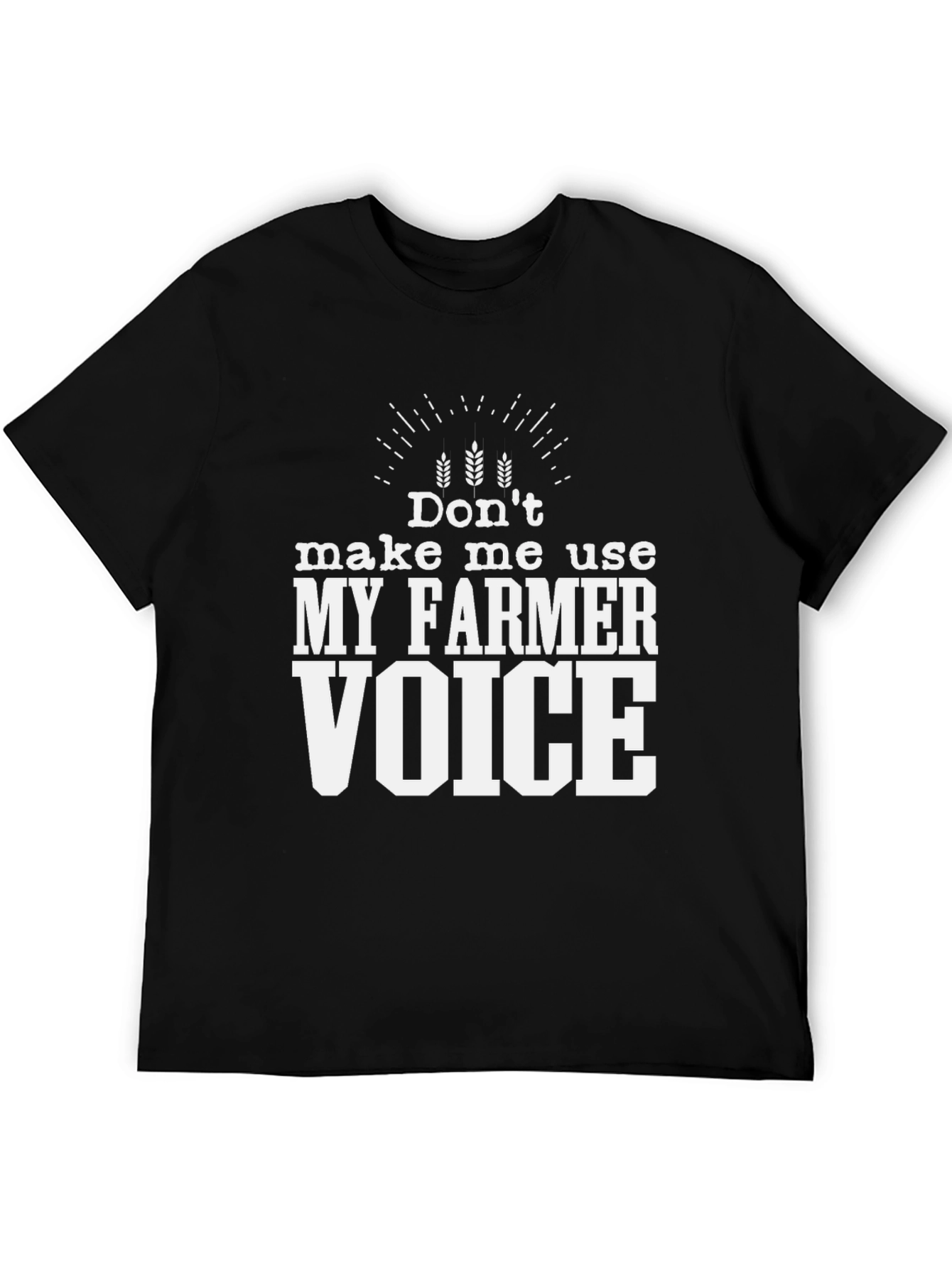 Black Funny Farmer Voice T-Shirt - Unisex view 5